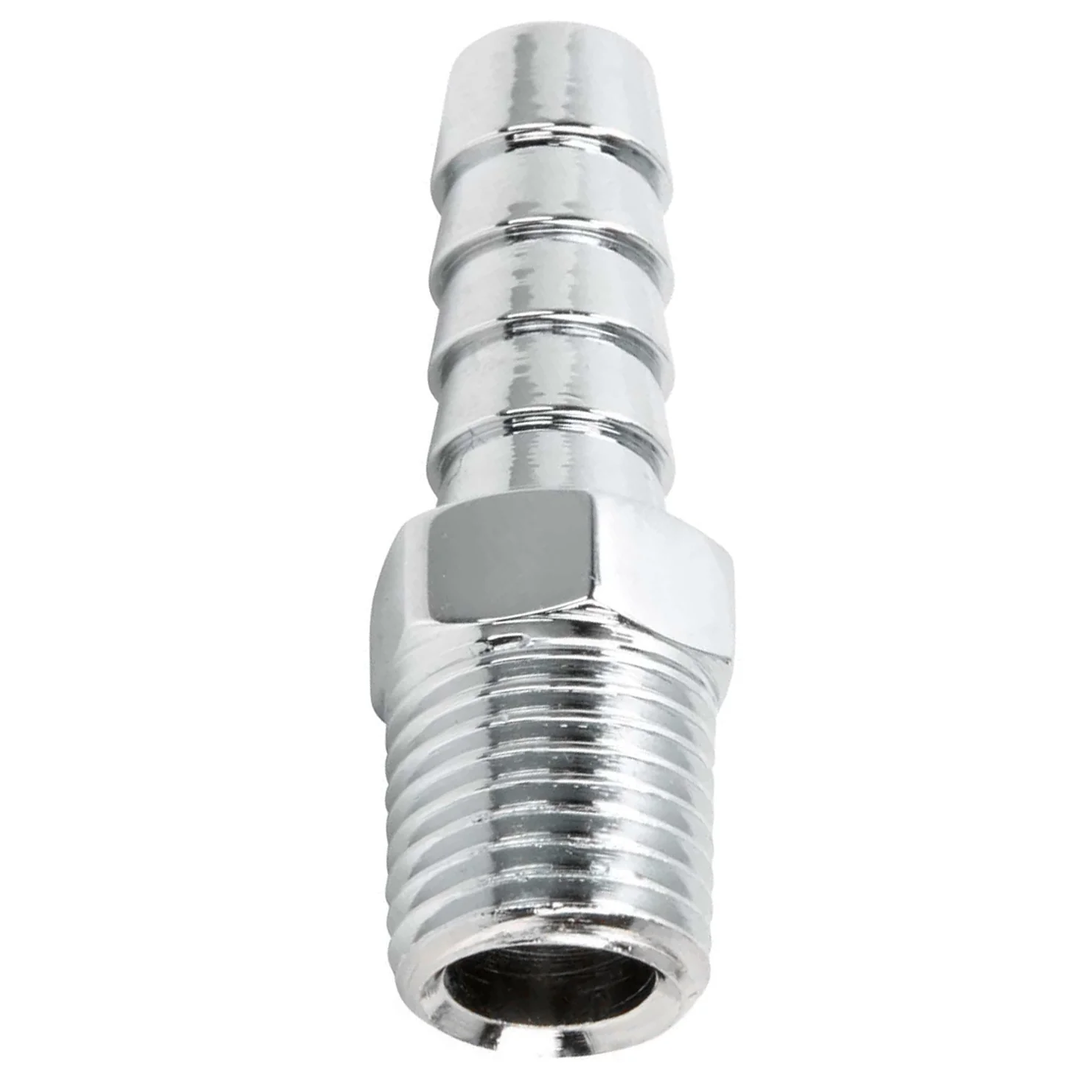 3/8 inch Hose Barb x 1/4 inch NPT - Chrome