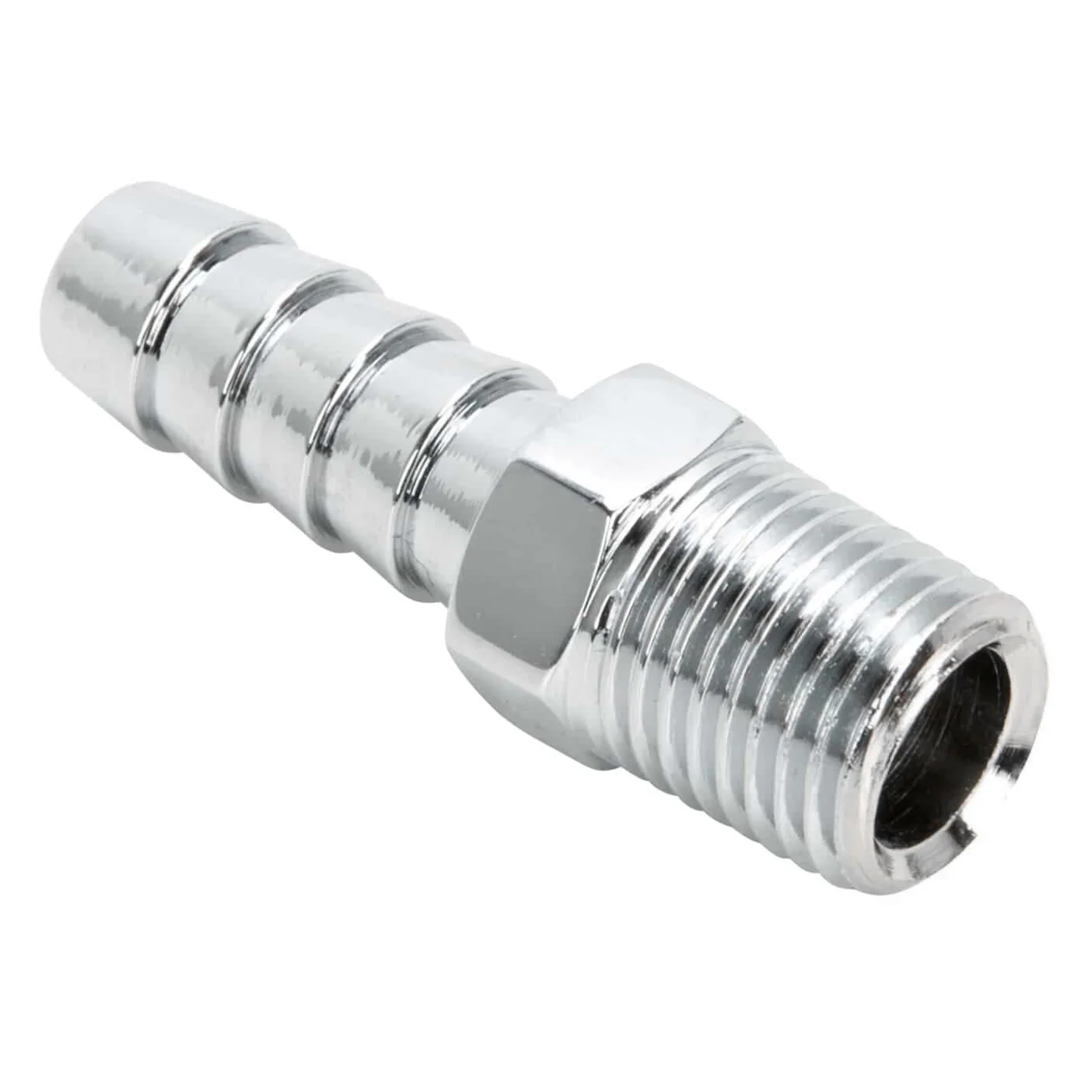 3/8 inch Hose Barb x 1/4 inch NPT - Chrome - Image 2