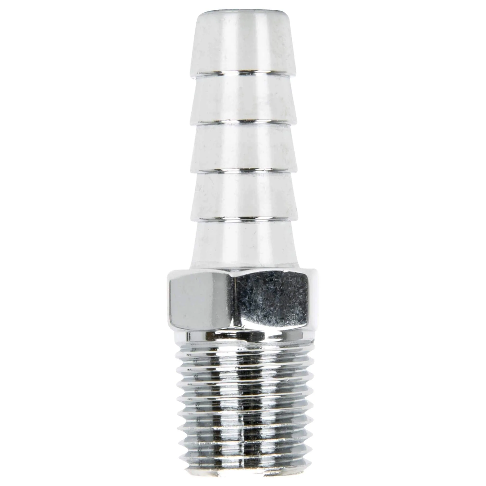 3/8 inch Hose Barb x 1/4 inch NPT - Chrome - Image 3