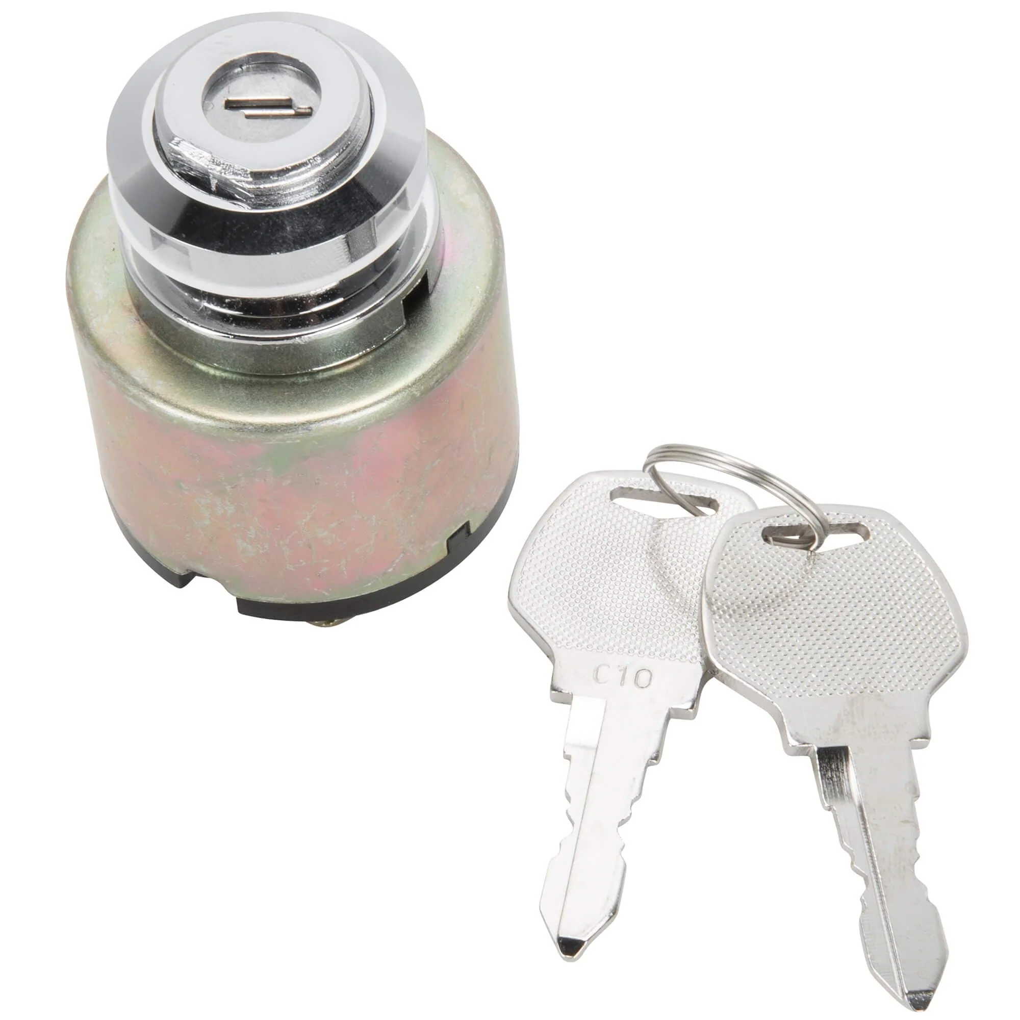 3 position Universal Quick-Start Ignition Key Switch - Chrome Bezel