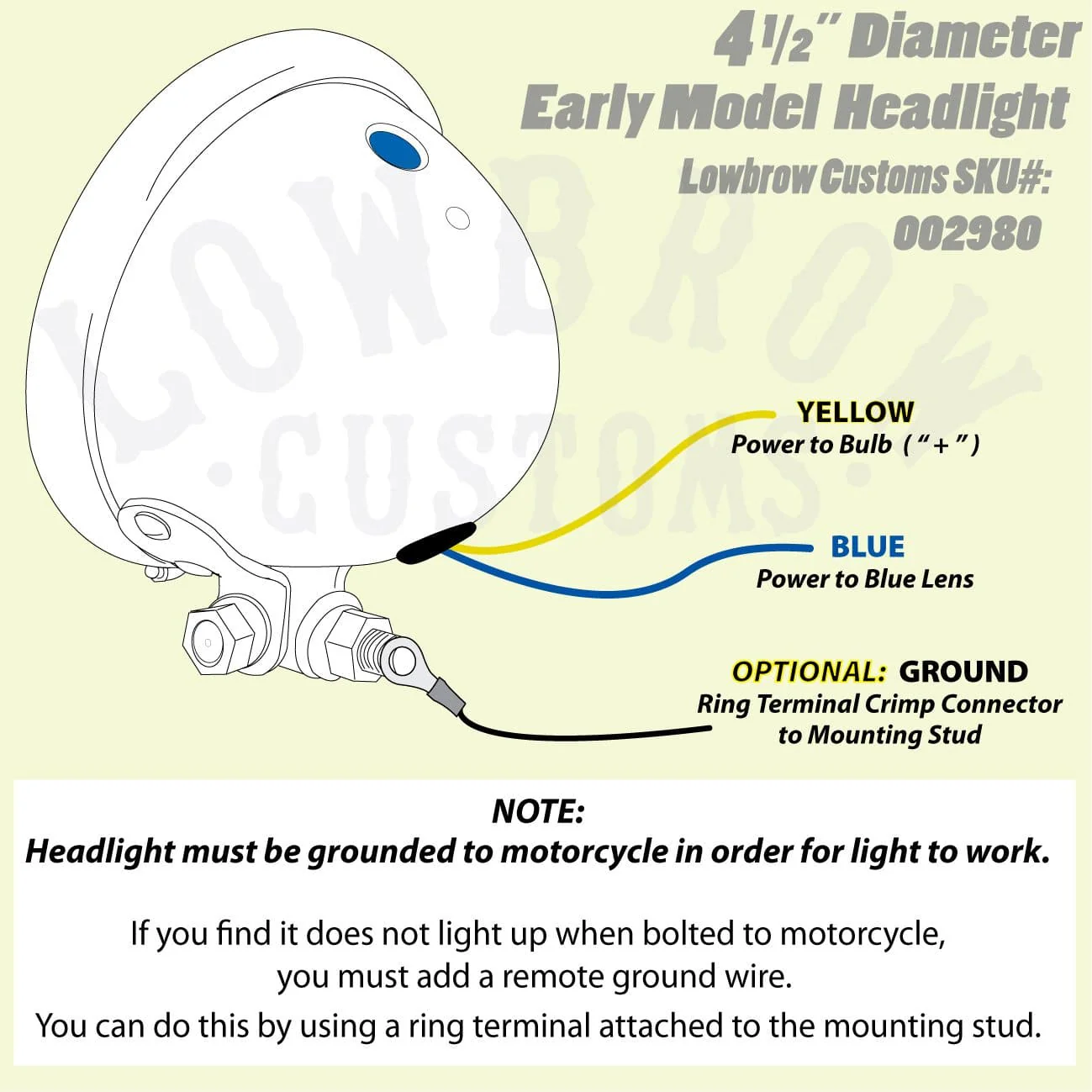 4-1/2 inch diameter Chrome Early Model Headlight - Image 5