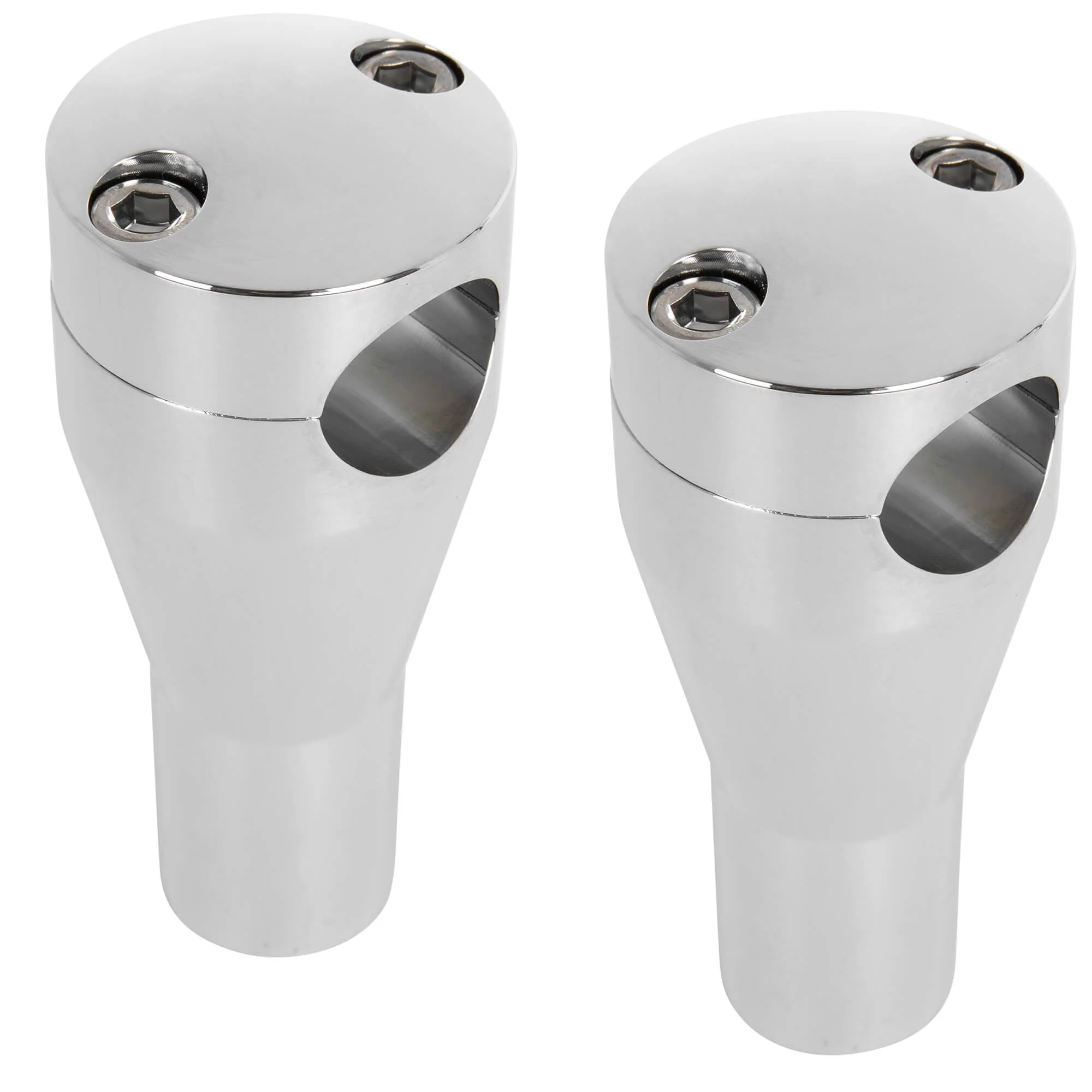 4 inch Chrome Tapered Handlebar Riser Set - Image 2