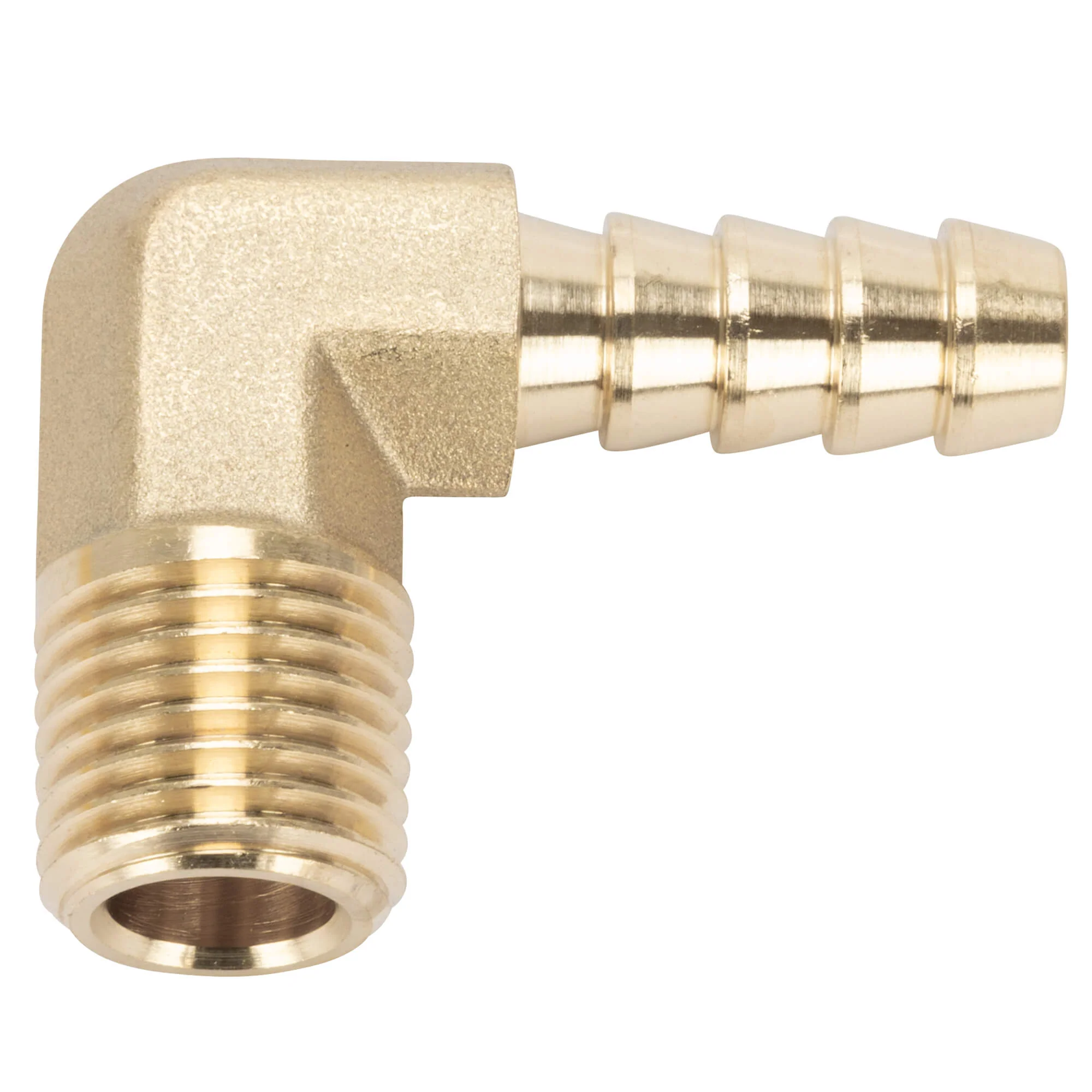 5/16 inch Hose Barb 90 Elbow x 1/4 inch NPT - Brass