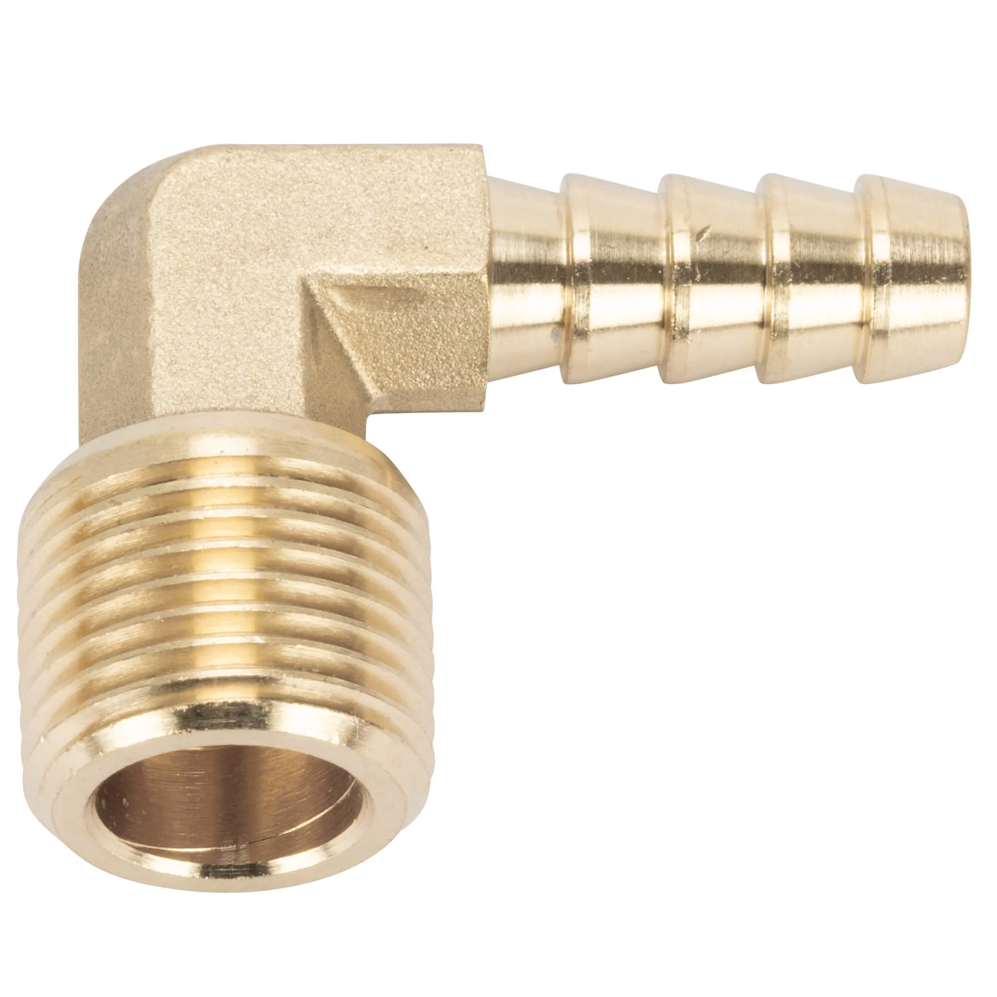5/16 inch Hose Barb 90 Elbow x 3/8 inch NPT - Brass