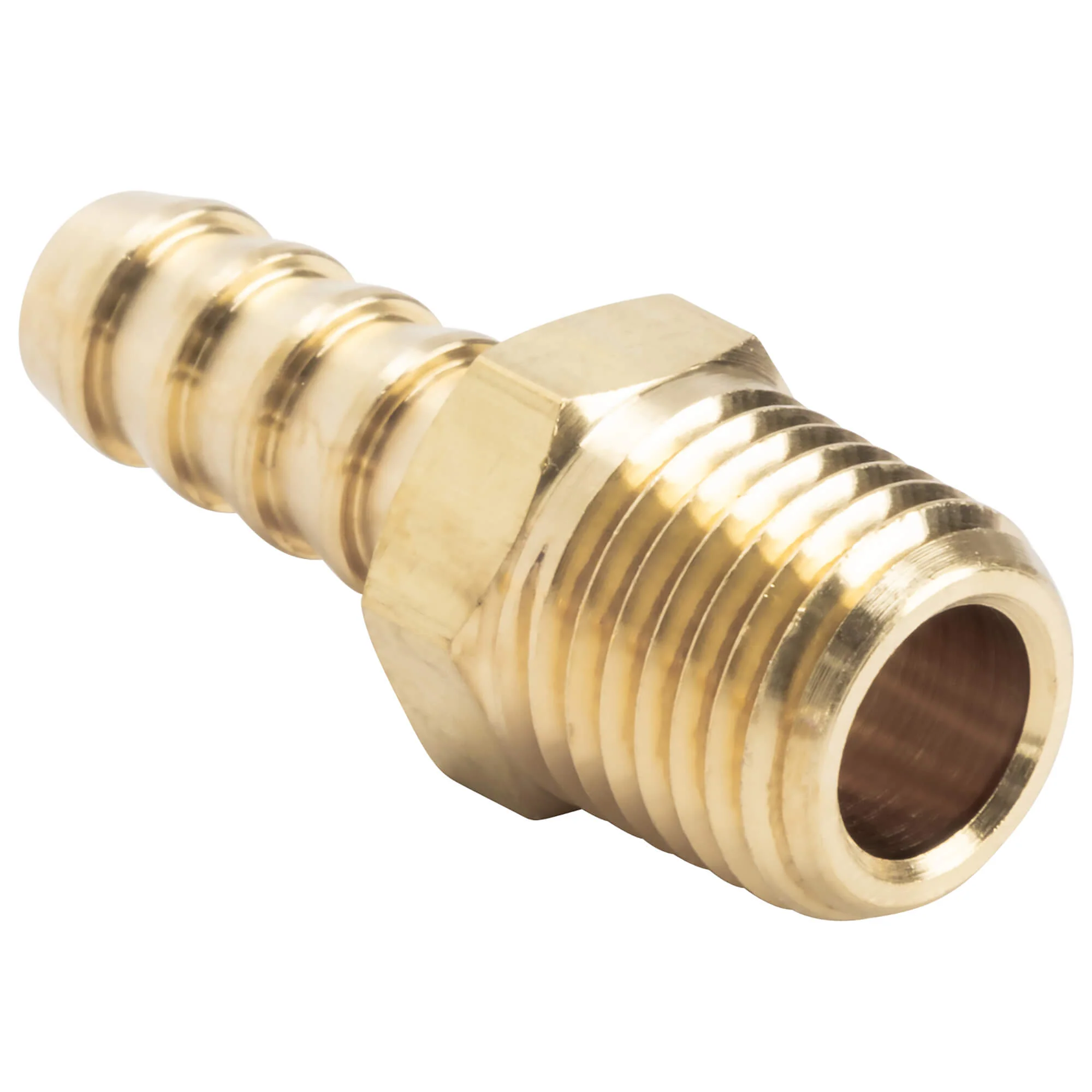 5/16 inch Hose Barb x 1/4 inch NPT - Brass - Image 2