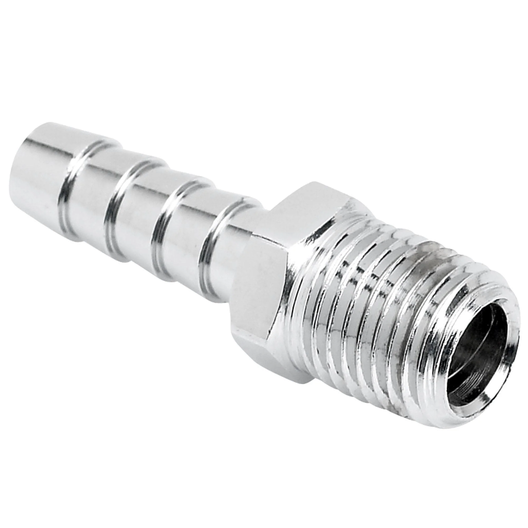 5/16 inch Hose Barb x 1/4 inch NPT - Chrome - Image 2