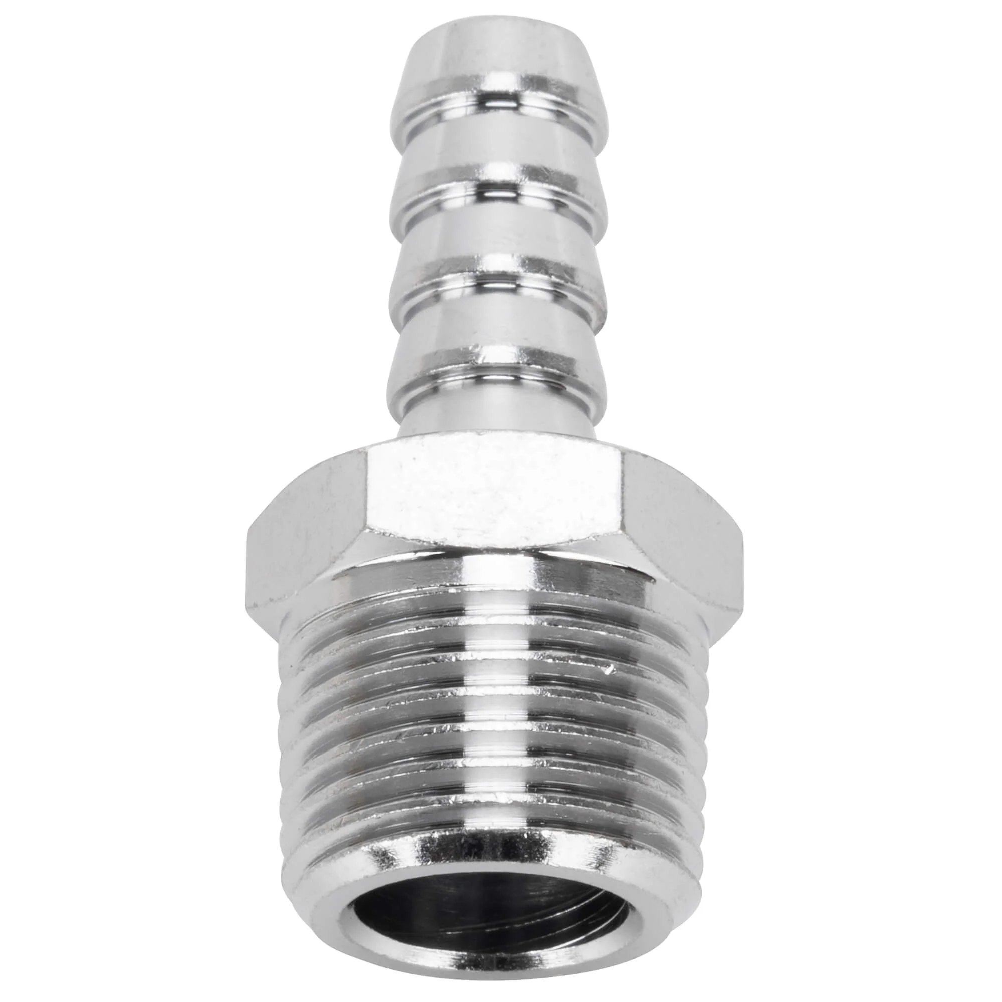 5/16 inch Hose Barb x 3/8 inch NPT - Chrome