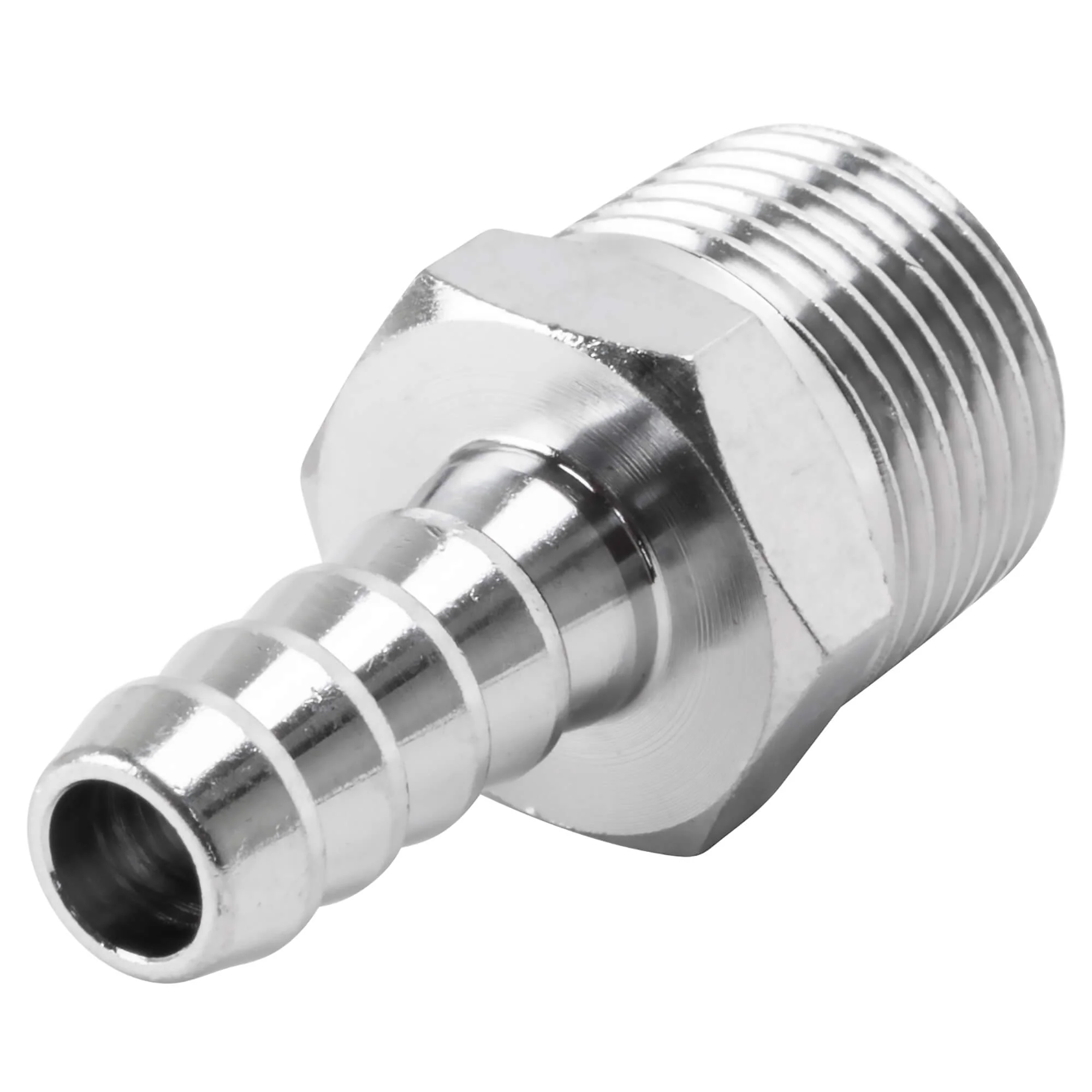 5/16 inch Hose Barb x 3/8 inch NPT - Chrome - Image 3