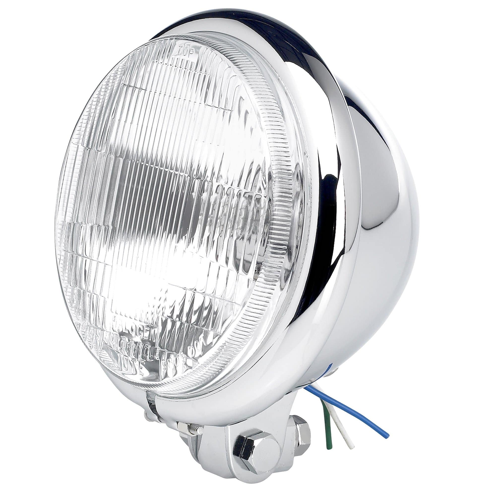 5-3/4 inch diameter Chrome Bottom Mount Halogen Headlight