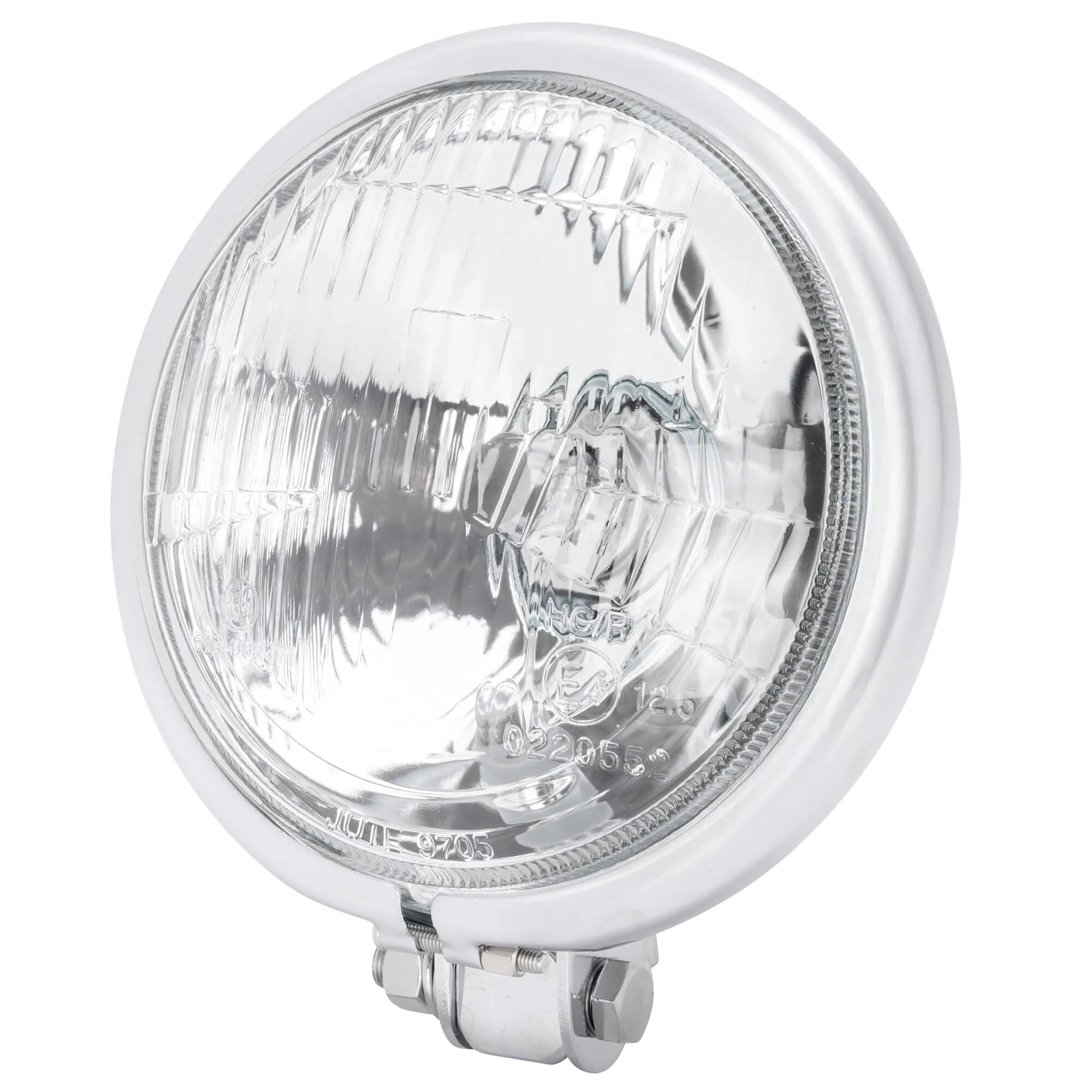 5-3/4 inch diameter Chrome Bottom Mount Halogen Headlight - Image 2