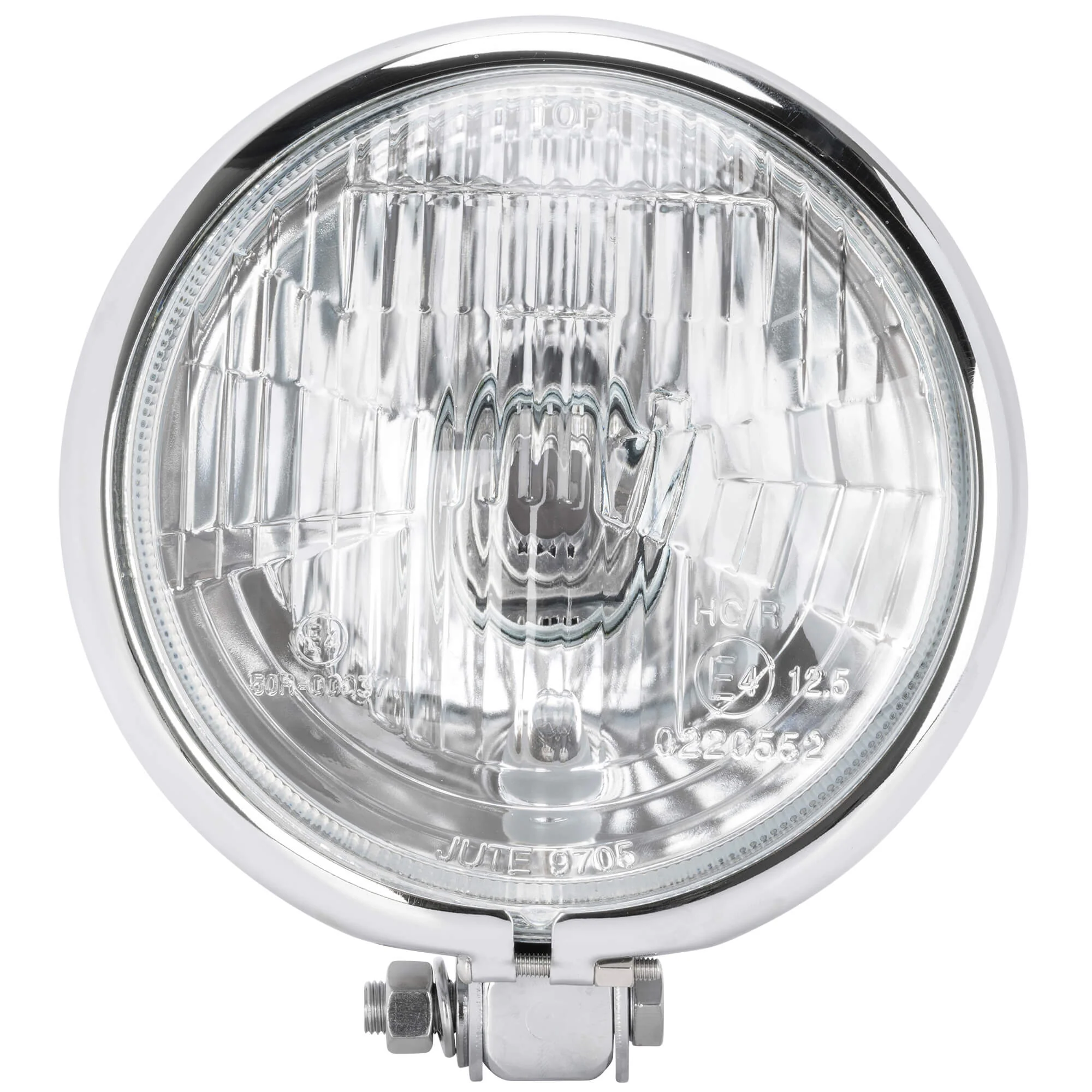 5-3/4 inch diameter Chrome Bottom Mount Halogen Headlight - Image 3