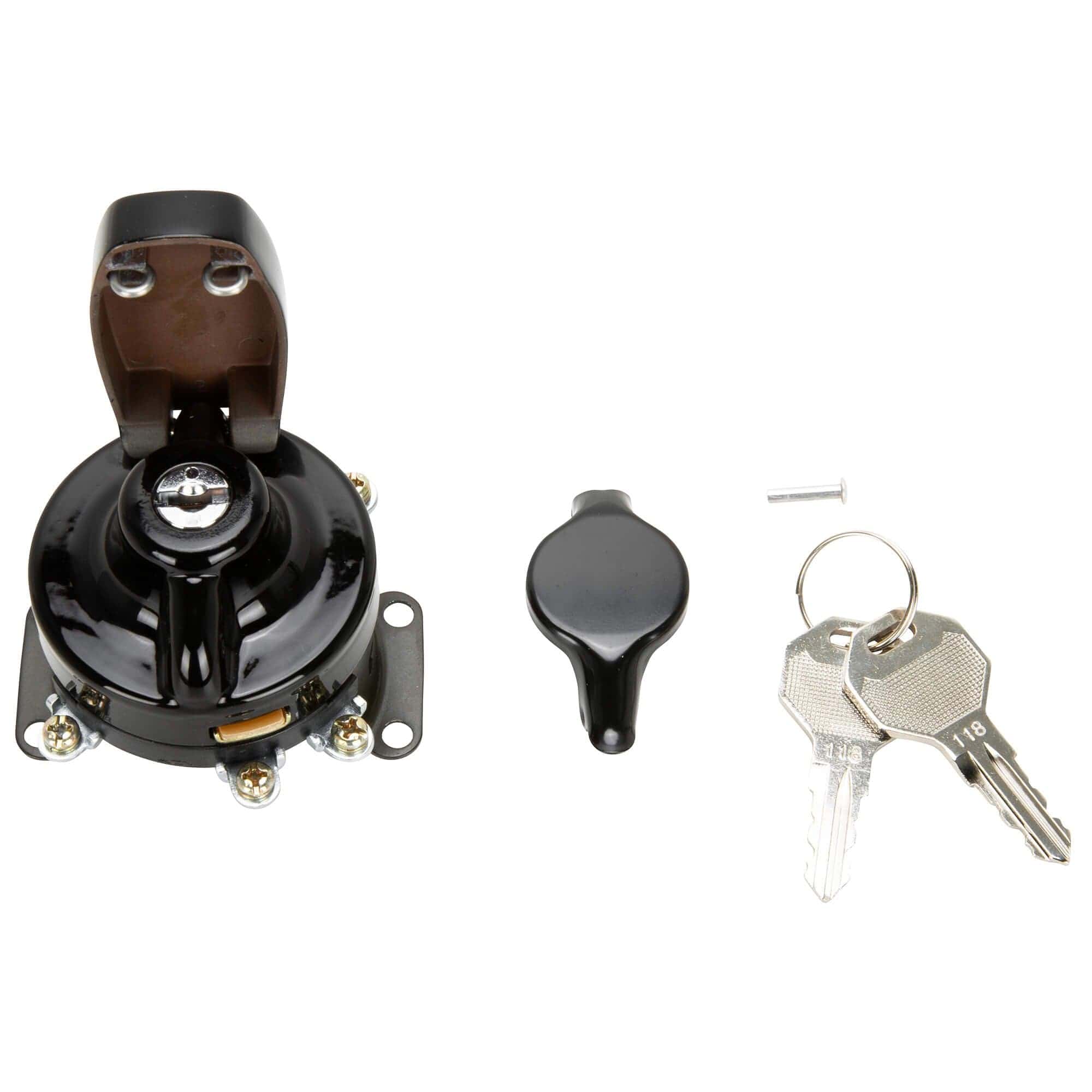 5 Post Ignition Key Switch Replaces Harley-Davidson OEM #71500-36T - Black Bezel - Image 6
