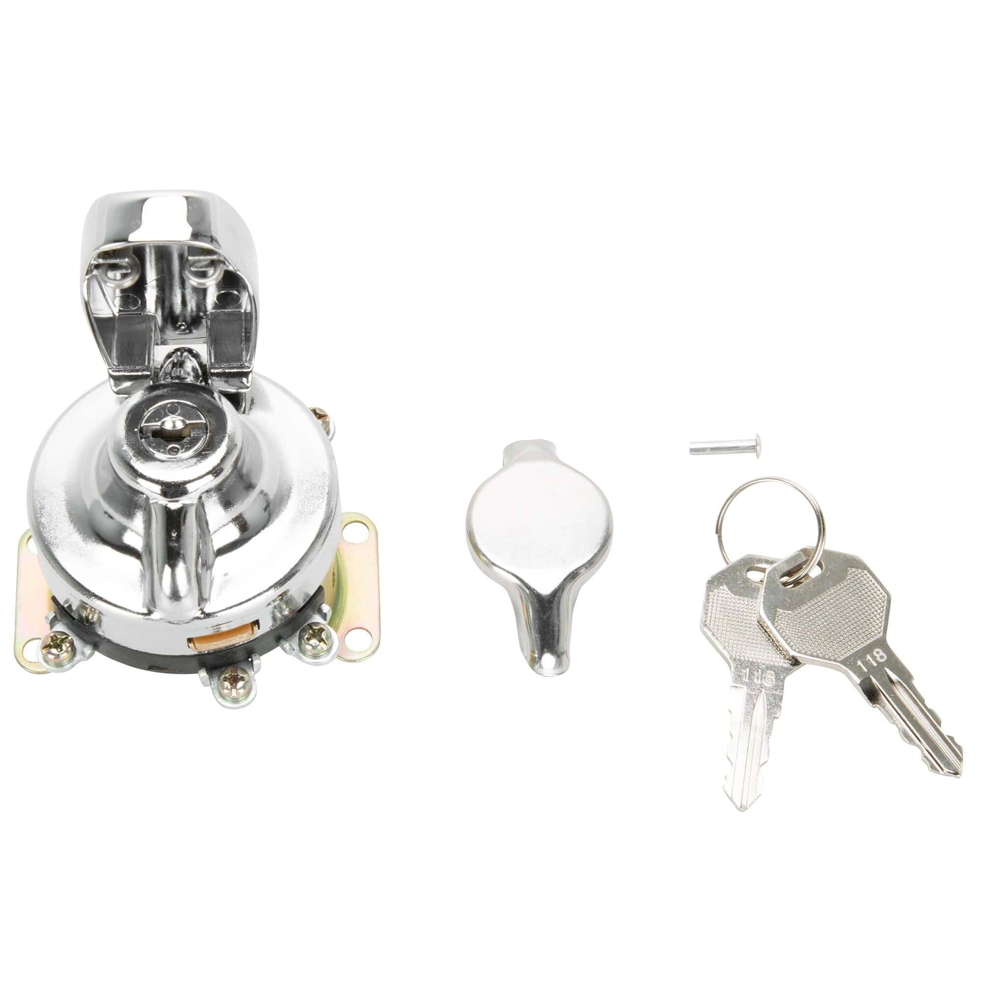 5 Post Ignition Key Switch Replaces Harley-Davidson OEM #71500-36T - Chrome Bezel - Image 6