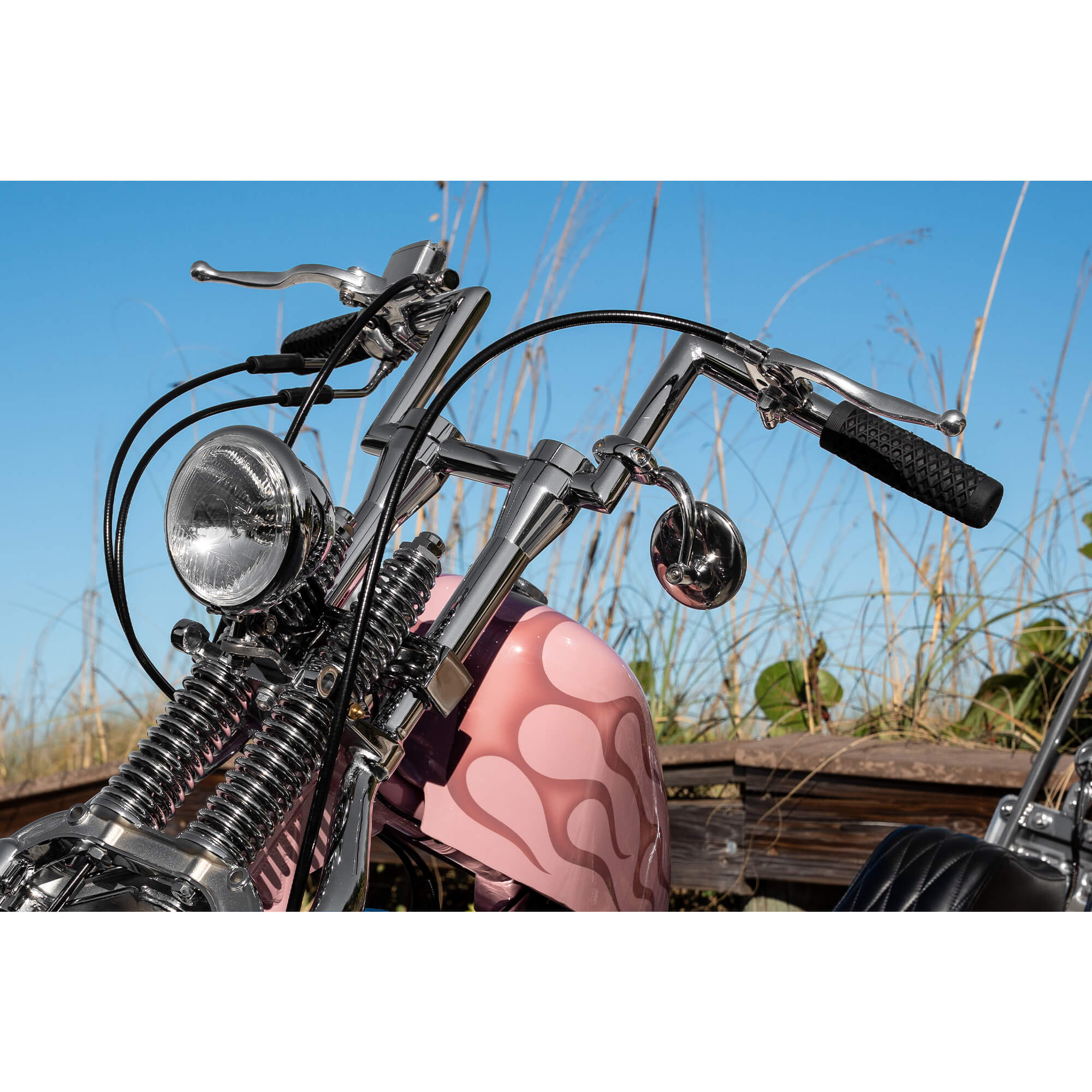 6 inch Chrome Tapered Handlebar Riser Set - Image 4