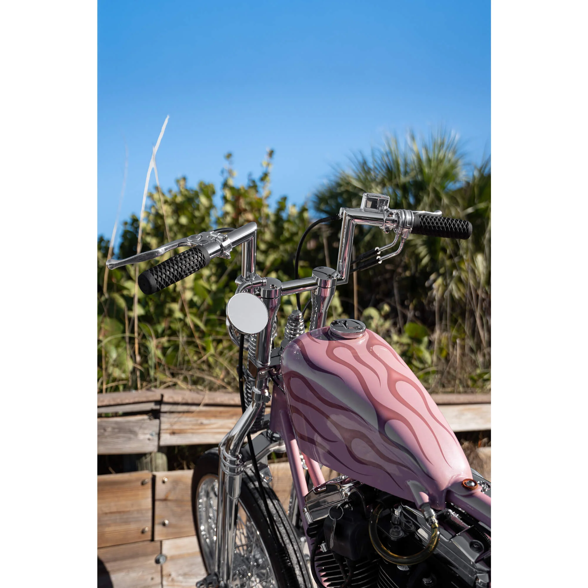 6 inch Chrome Tapered Handlebar Riser Set - Image 5