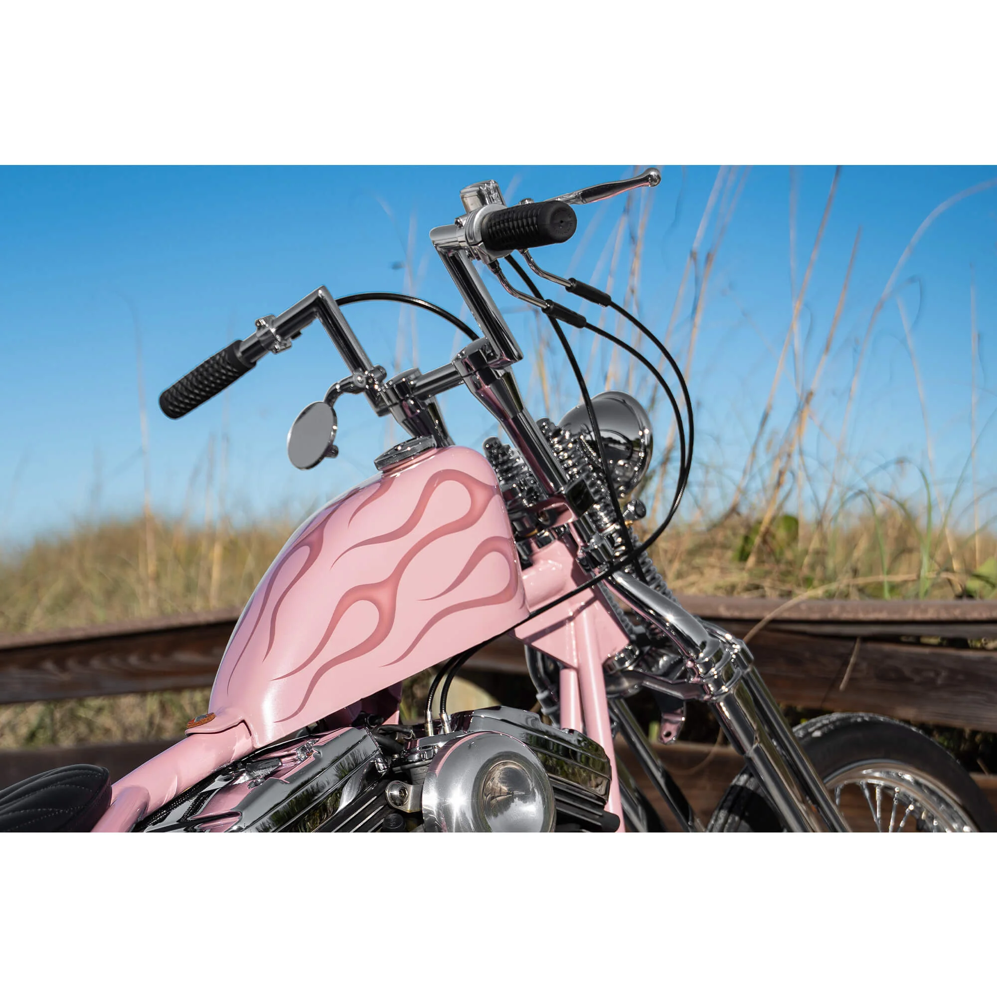 6 inch Chrome Tapered Handlebar Riser Set - Image 7