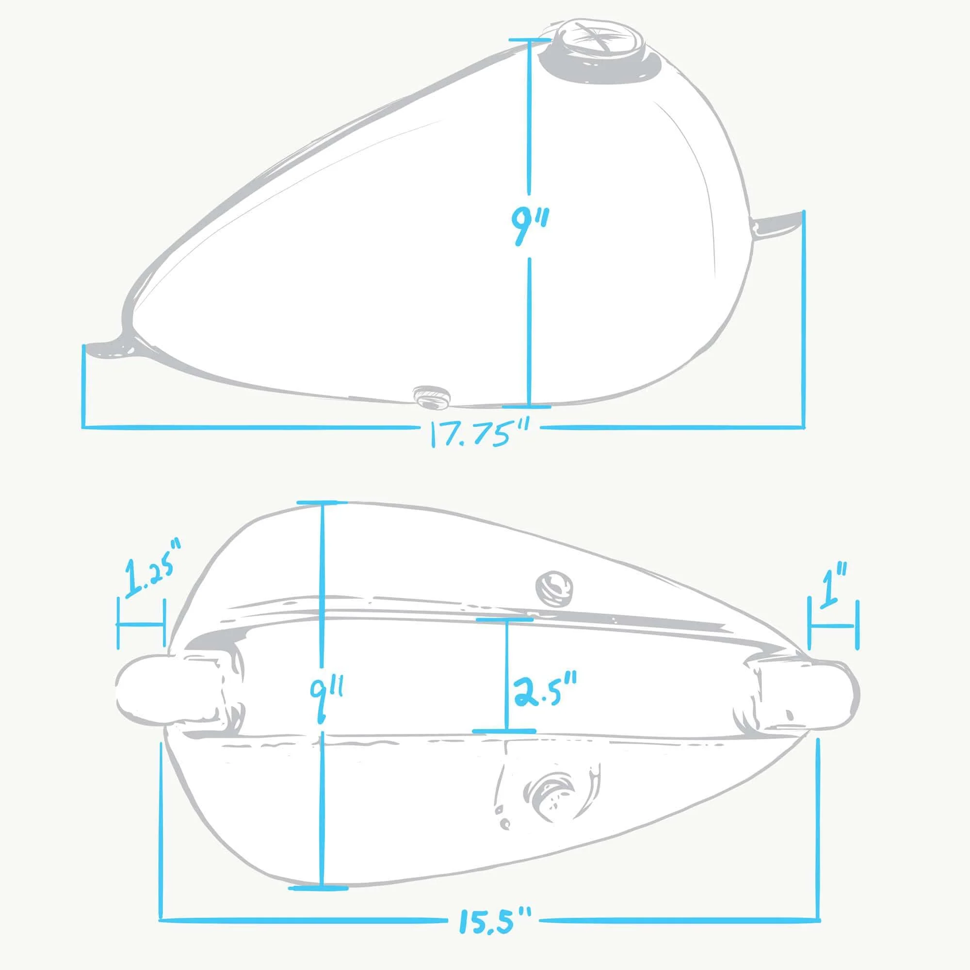 Axed Chopper Gas Tank 2.2 Gallon - Image 3