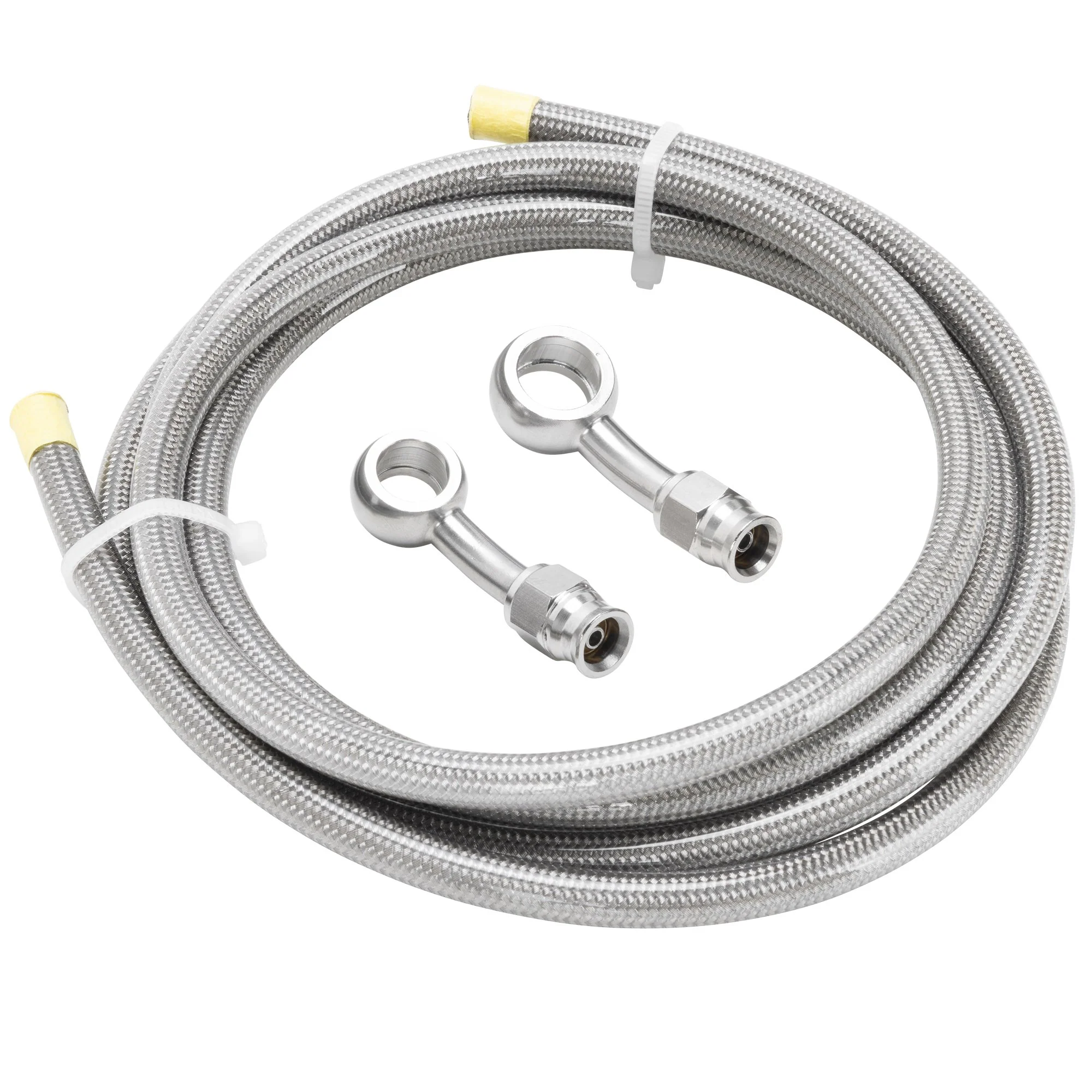 Braided Stainless Cut-To-Length Compression Brake Line Kit - Clear Coating - Image 2