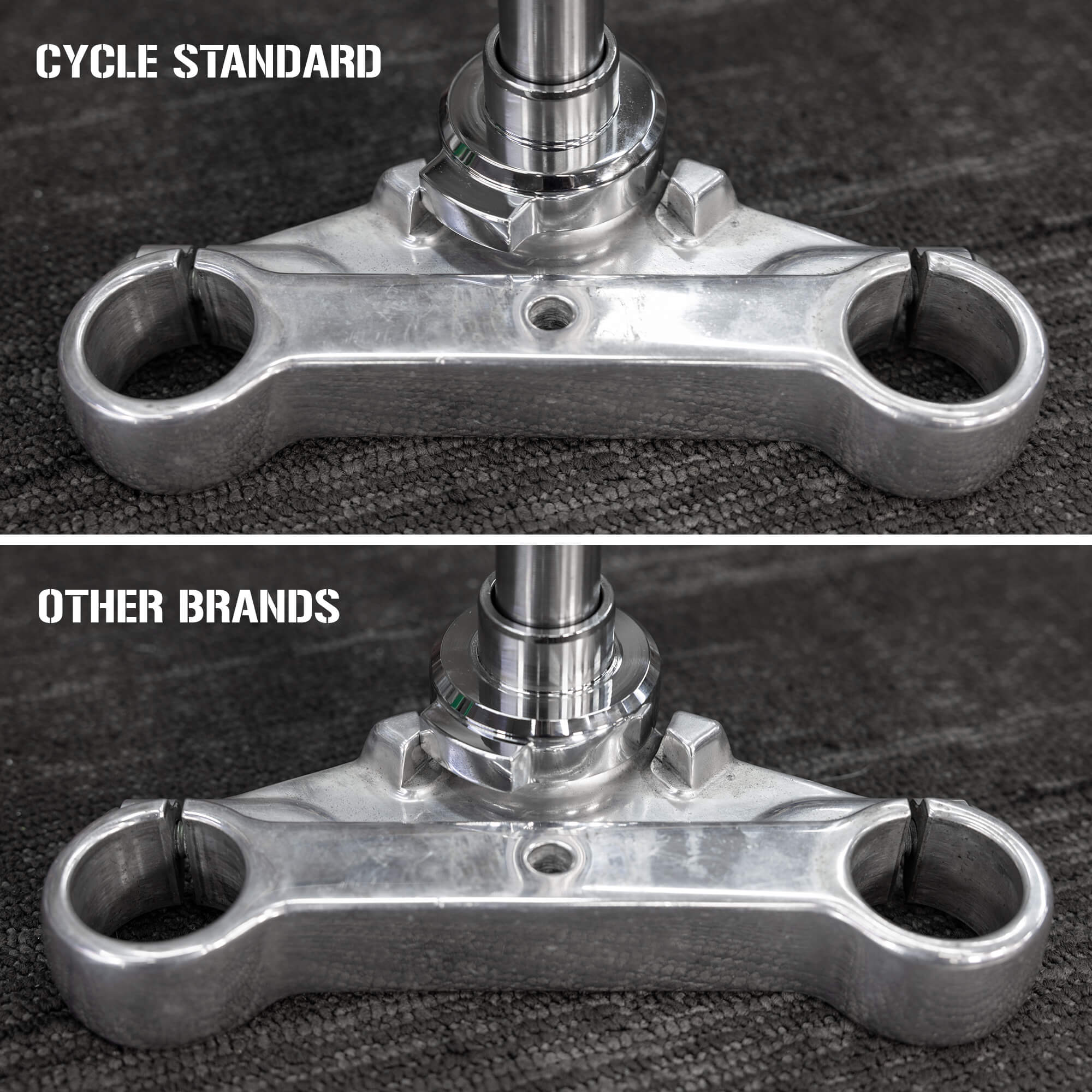 Chrome Fork Neck Cup Kit with Fork Stops for 1949-1987 Harley-Davidson Big Twins - Image 3