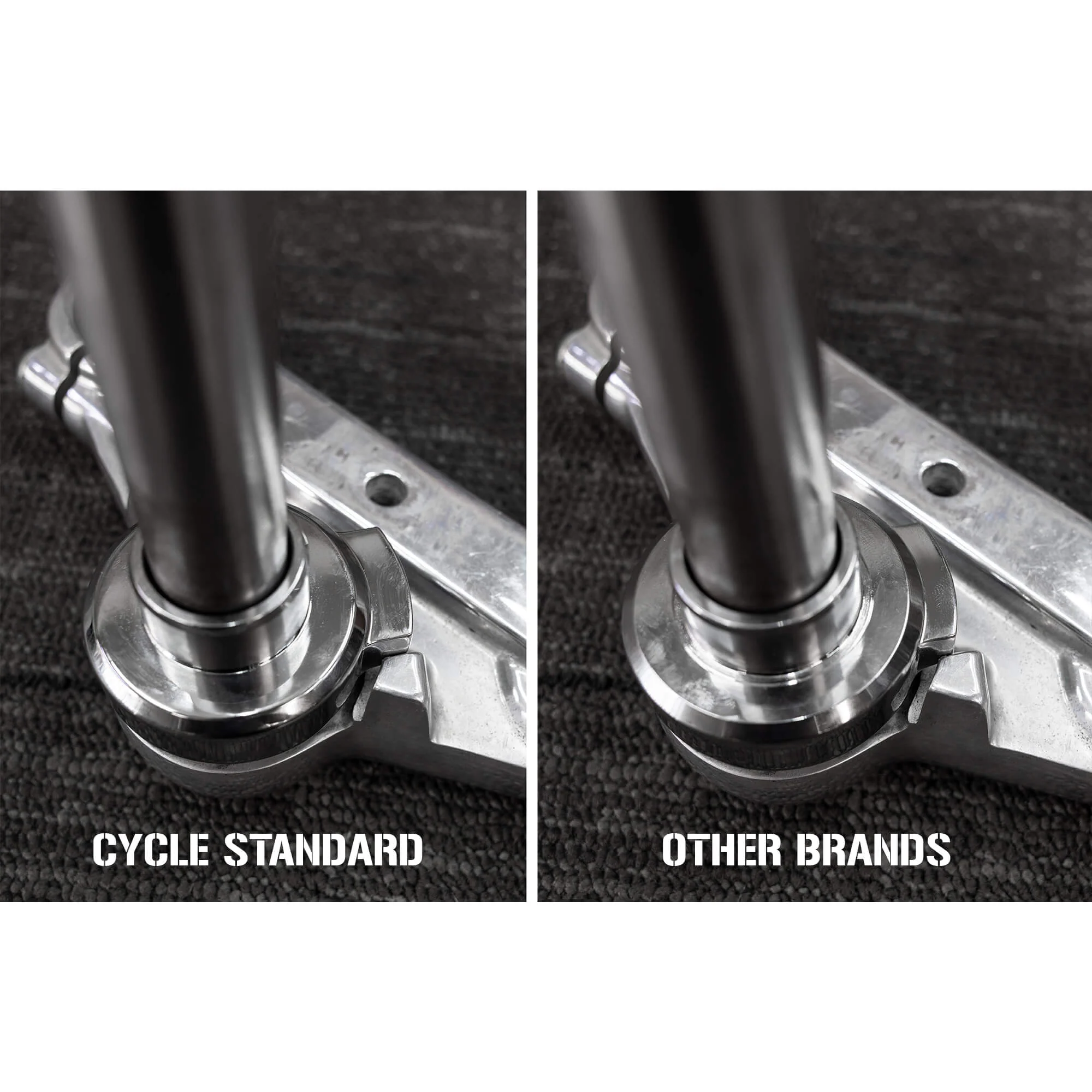 Chrome Fork Neck Cup Kit with Fork Stops for 1949-1987 Harley-Davidson Big Twins - Image 4