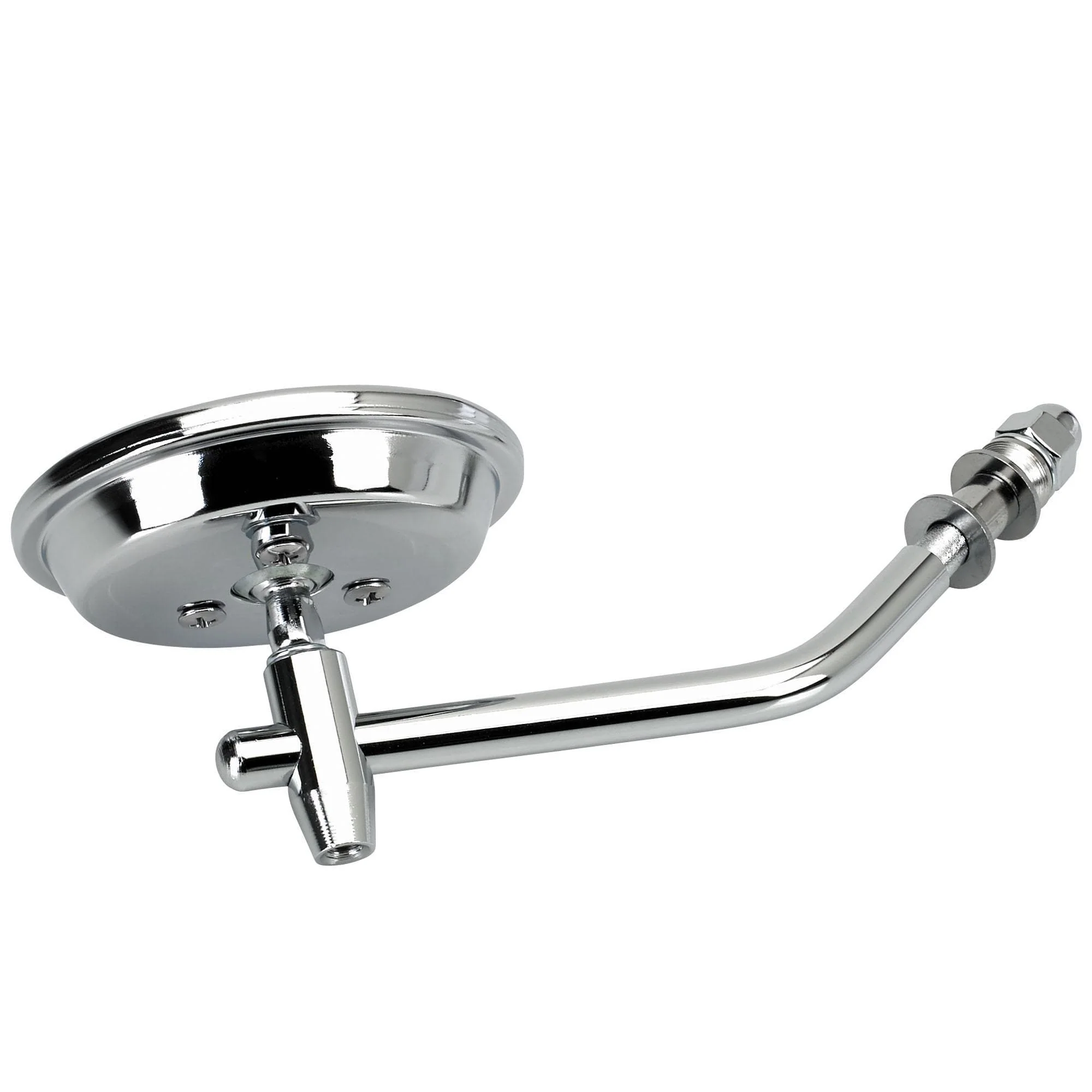 Round Motorcycle Mirror - Perch Mount - Chrome with Retro Blue Glass - Image 3