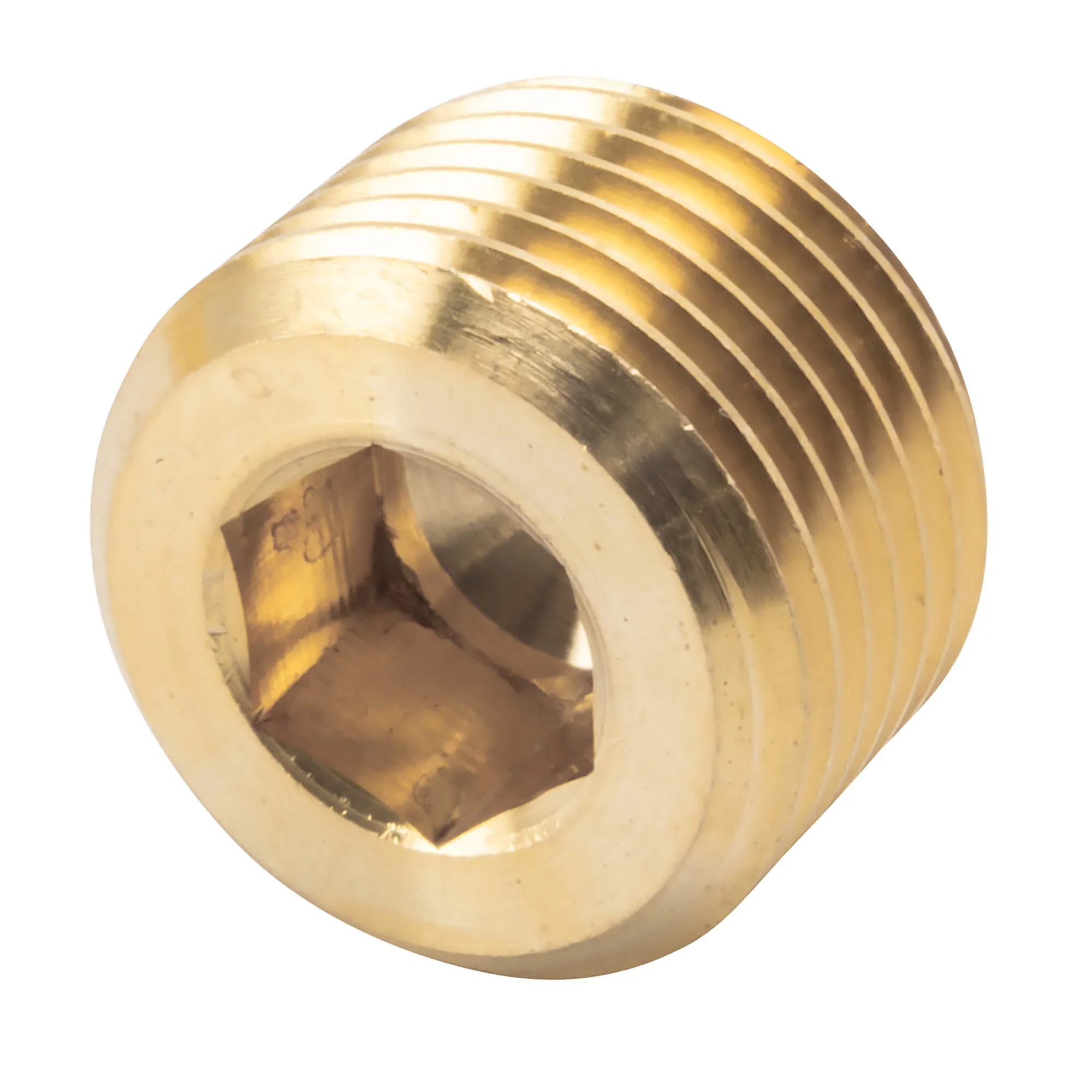 Countersunk Allen Pipe Plug 3/8 inch NPT - Brass - Image 2
