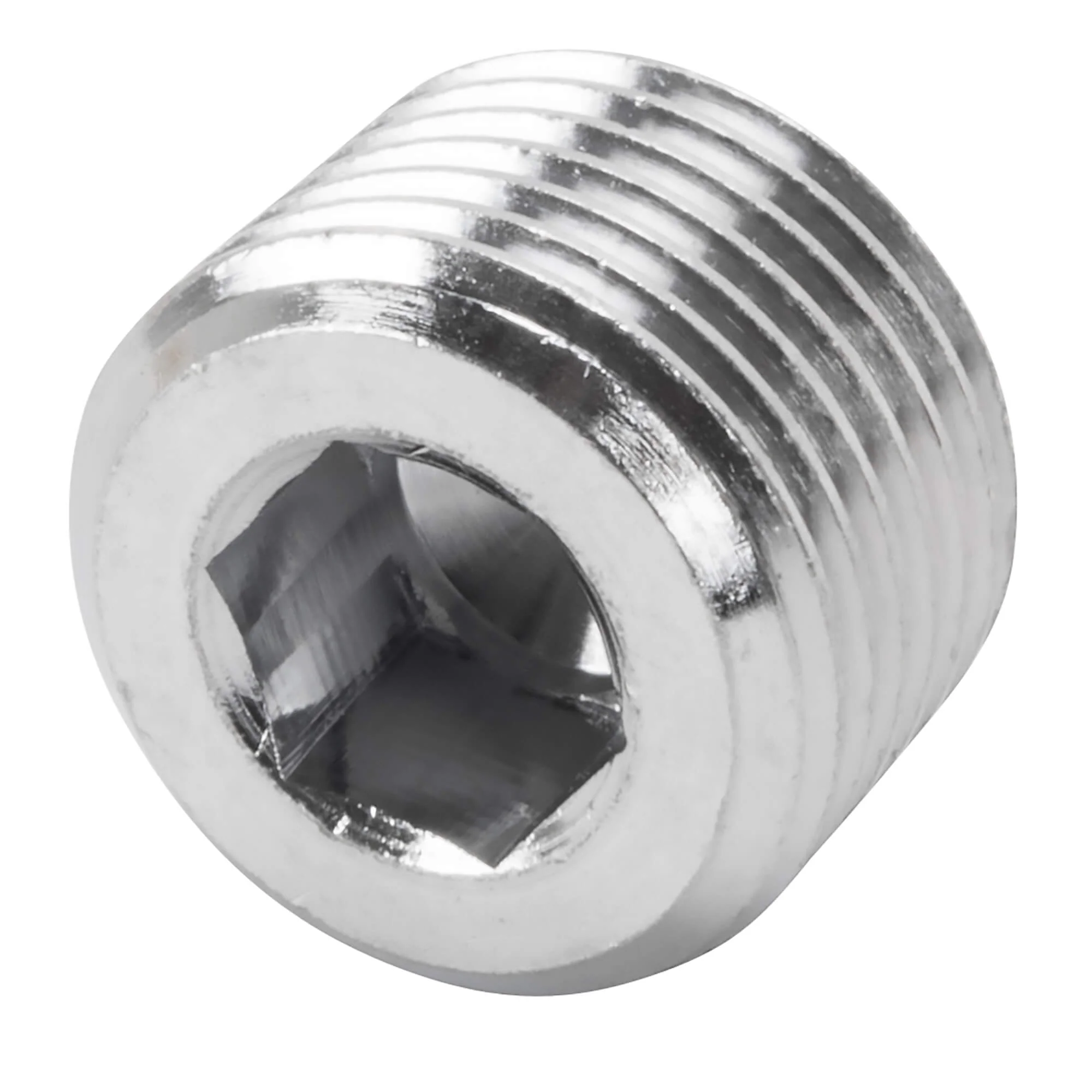 Countersunk Allen Pipe Plug 3/8 inch NPT - Chrome - Image 2