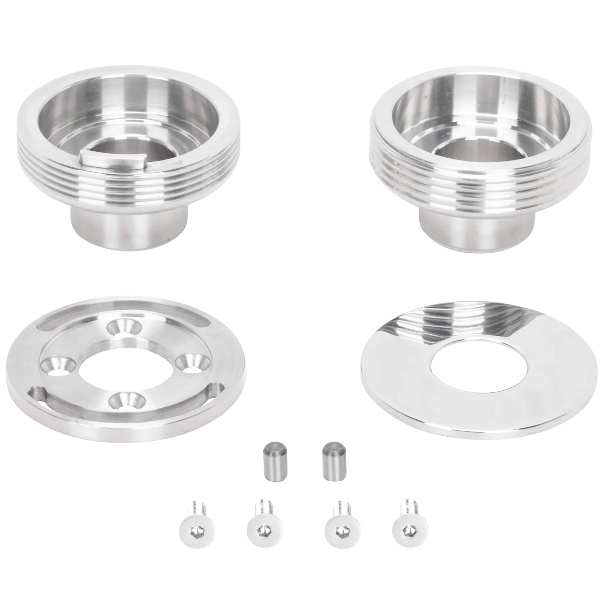 Grooved Stainless Steel Hidden/Internal Stop Fork Neck Cup Kit 1949-1987 Harley-Davidson Big Twins - Image 3