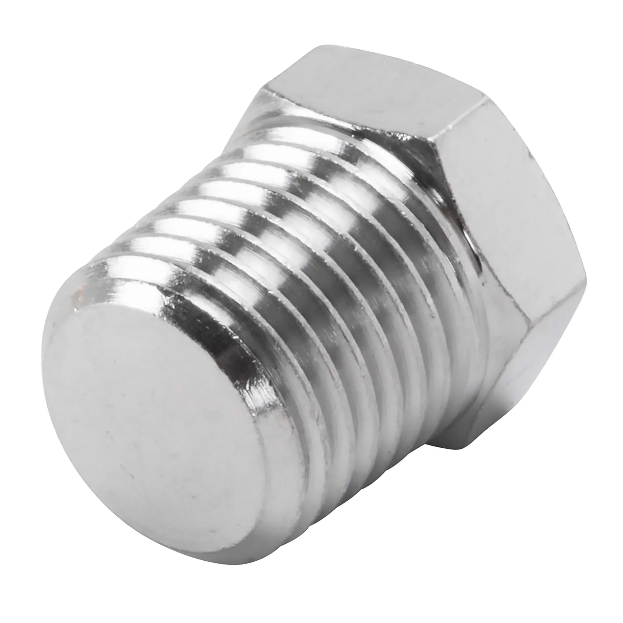 Hex Pipe Plug 1/4 inch NPT - Chrome - Image 2
