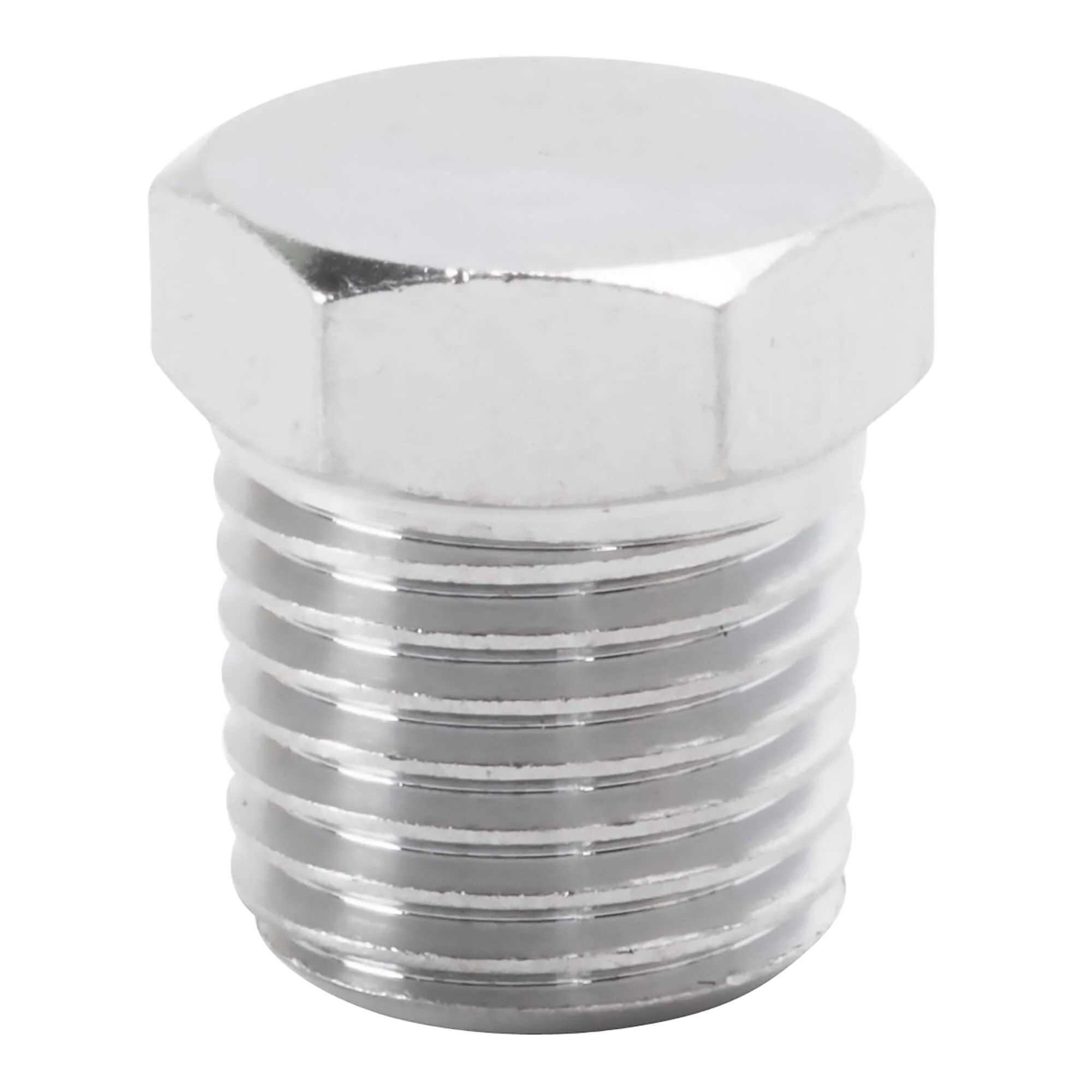 Hex Pipe Plug 1/4 inch NPT - Chrome - Image 3