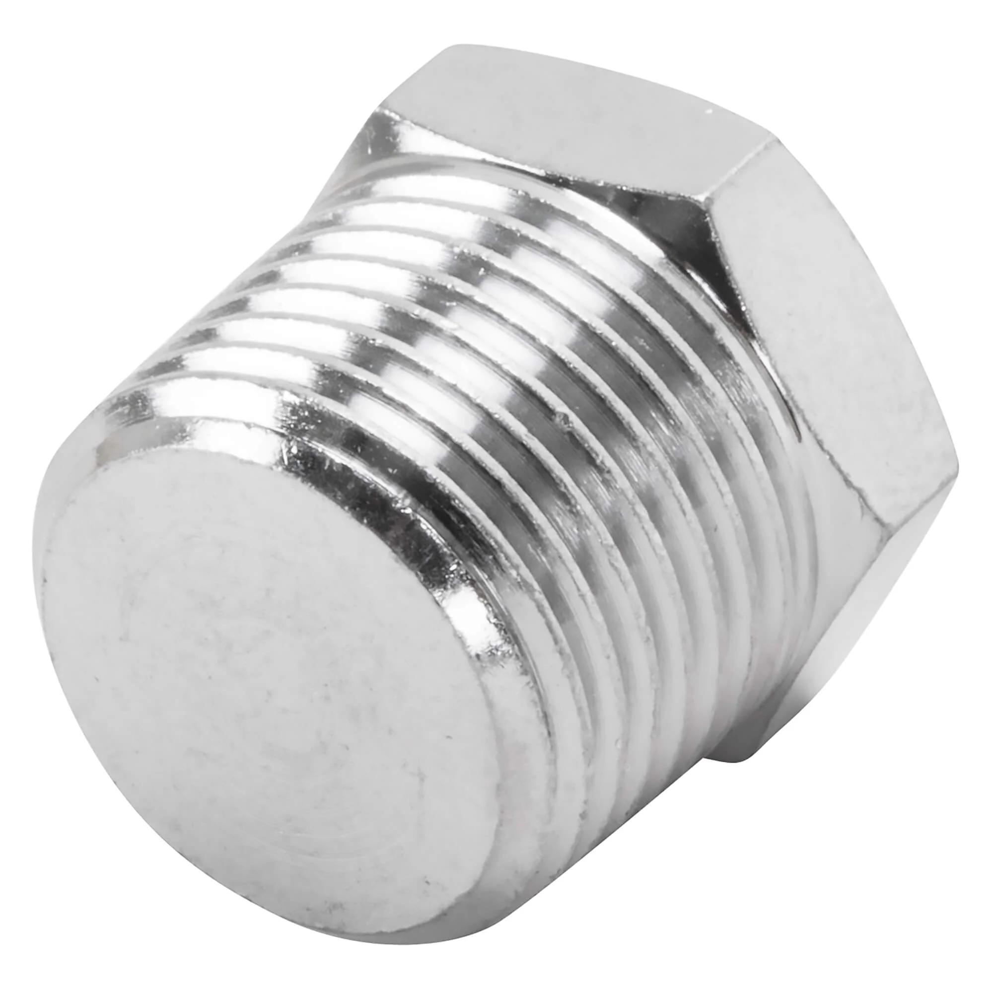 Hex Pipe Plug 3/8 inch NPT - Chrome - Image 2