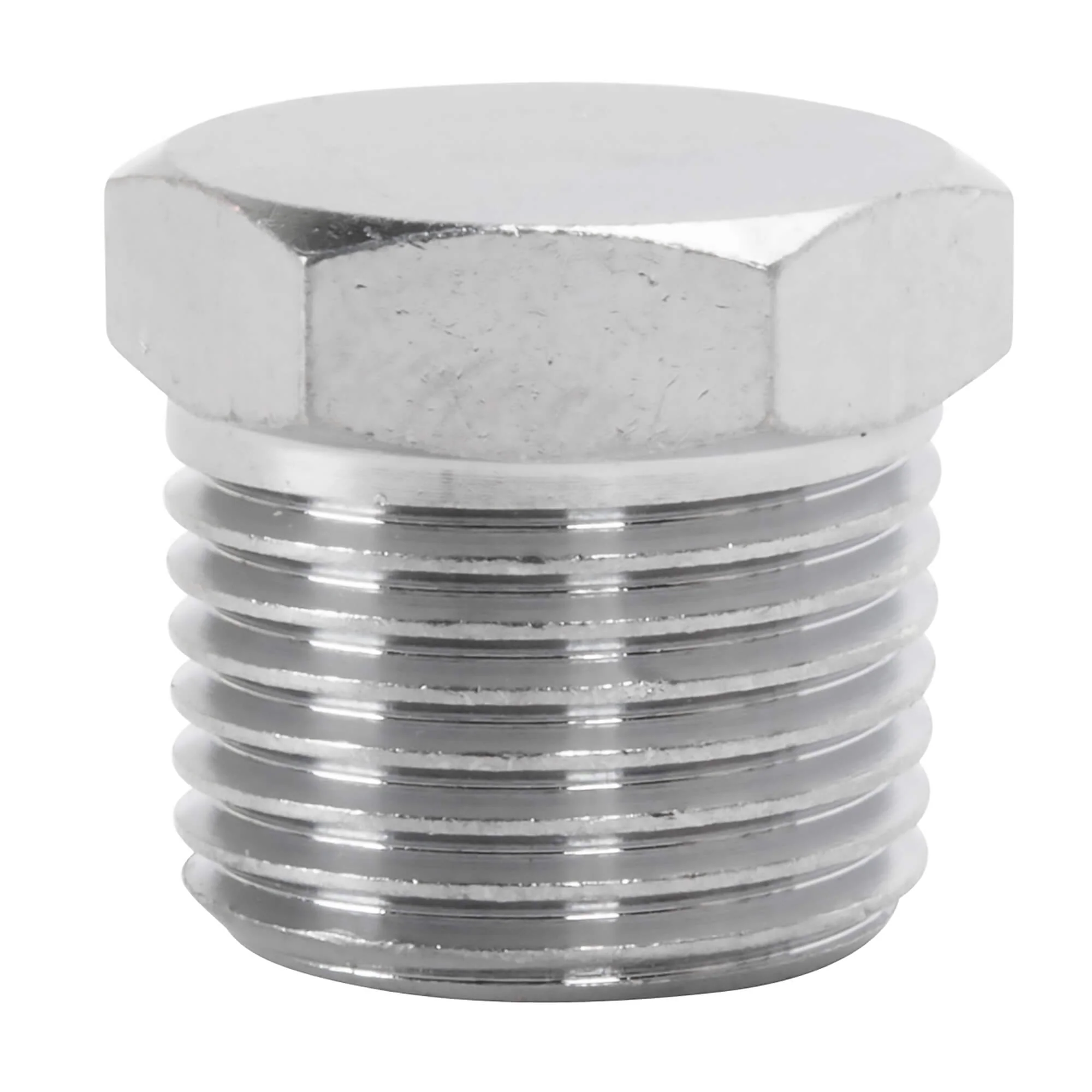 Hex Pipe Plug 3/8 inch NPT - Chrome - Image 3