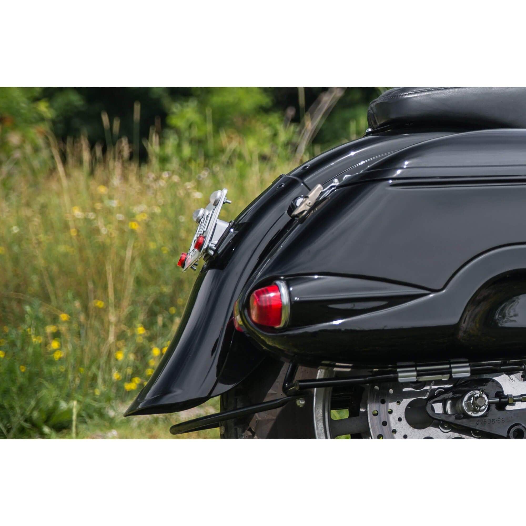 Laydown License Plate Mount - Black - Bolt-on Fitment for 1955 - 2018 Harley-Davidson - Image 6