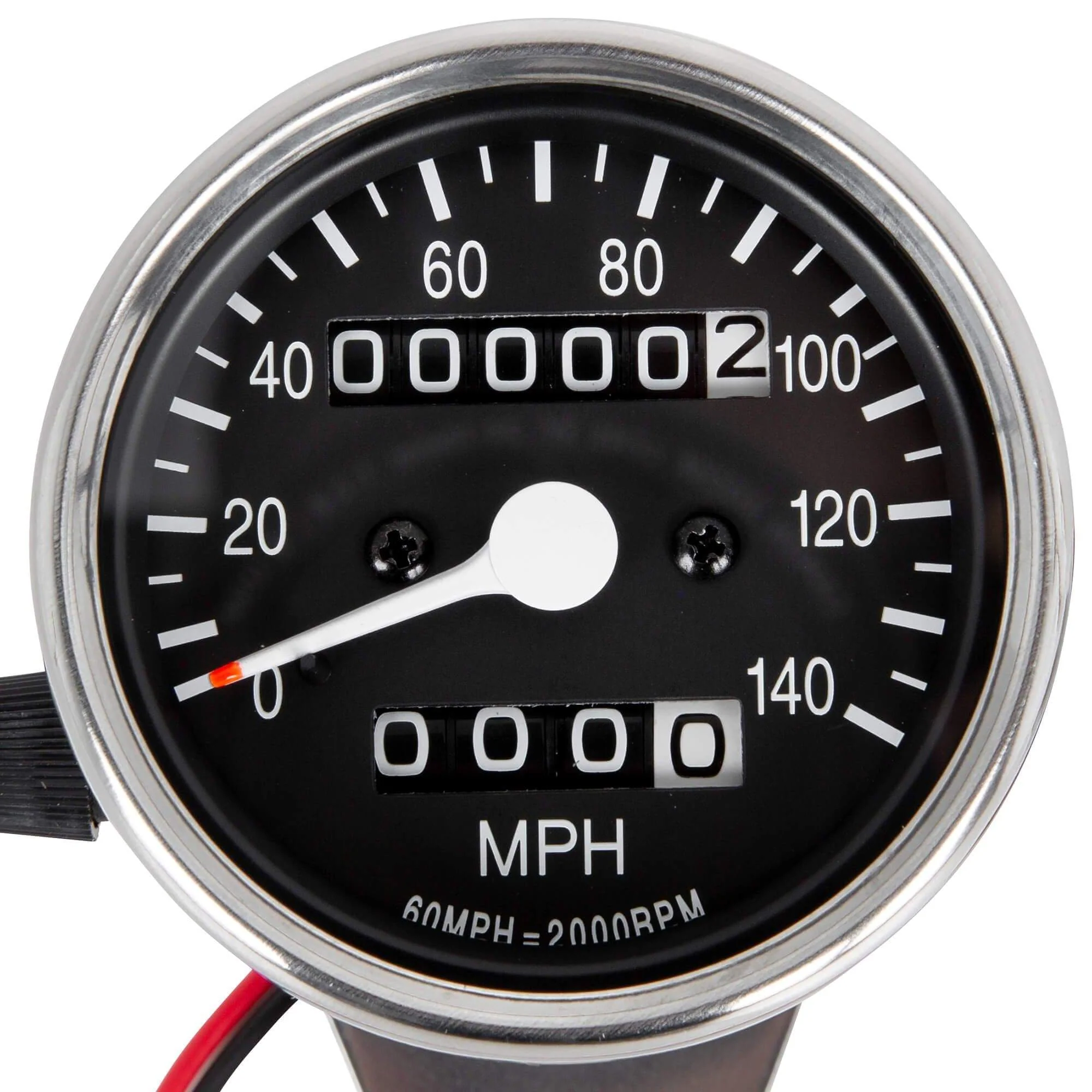 Mini 2:1 ratio Mechanical Speedometer with Trip Meter - 2.4 inch - Image 2