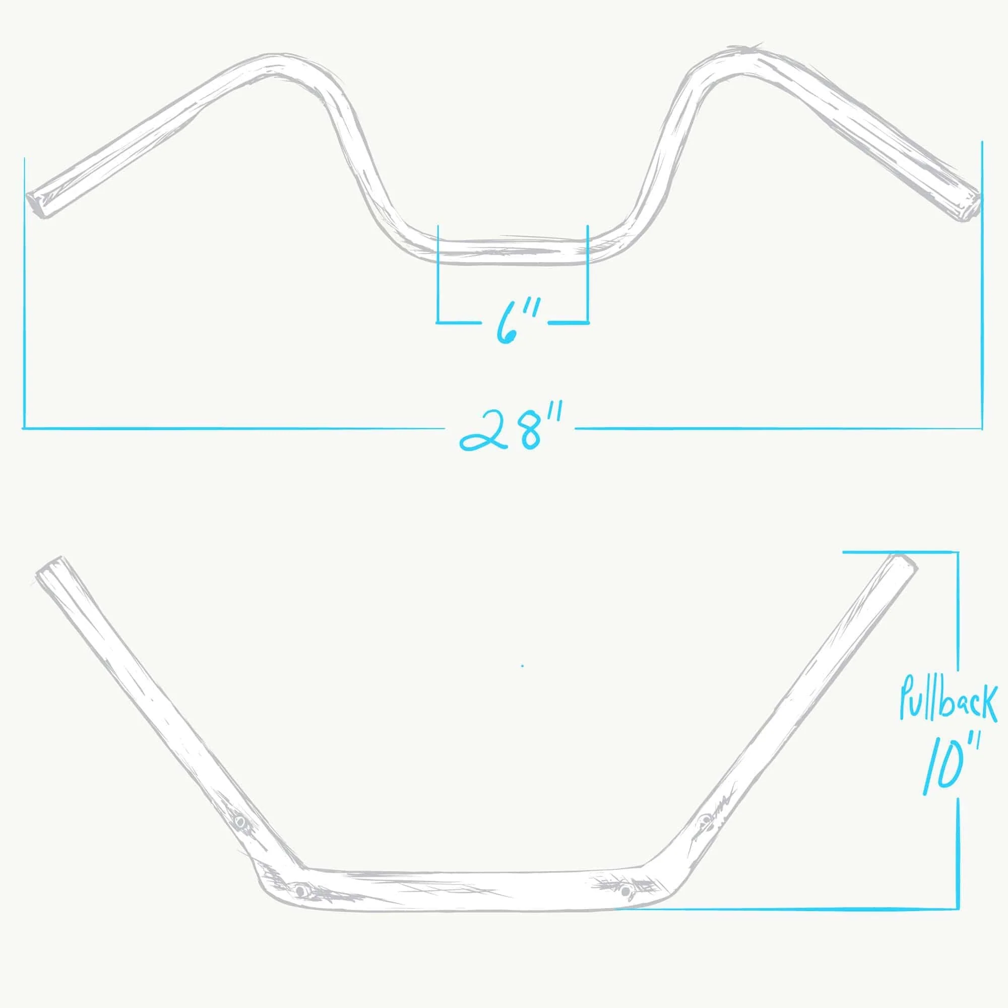 Mini Ape Hanger Handlebars - 1 inch - 9 inch Rise - Chrome - Image 3