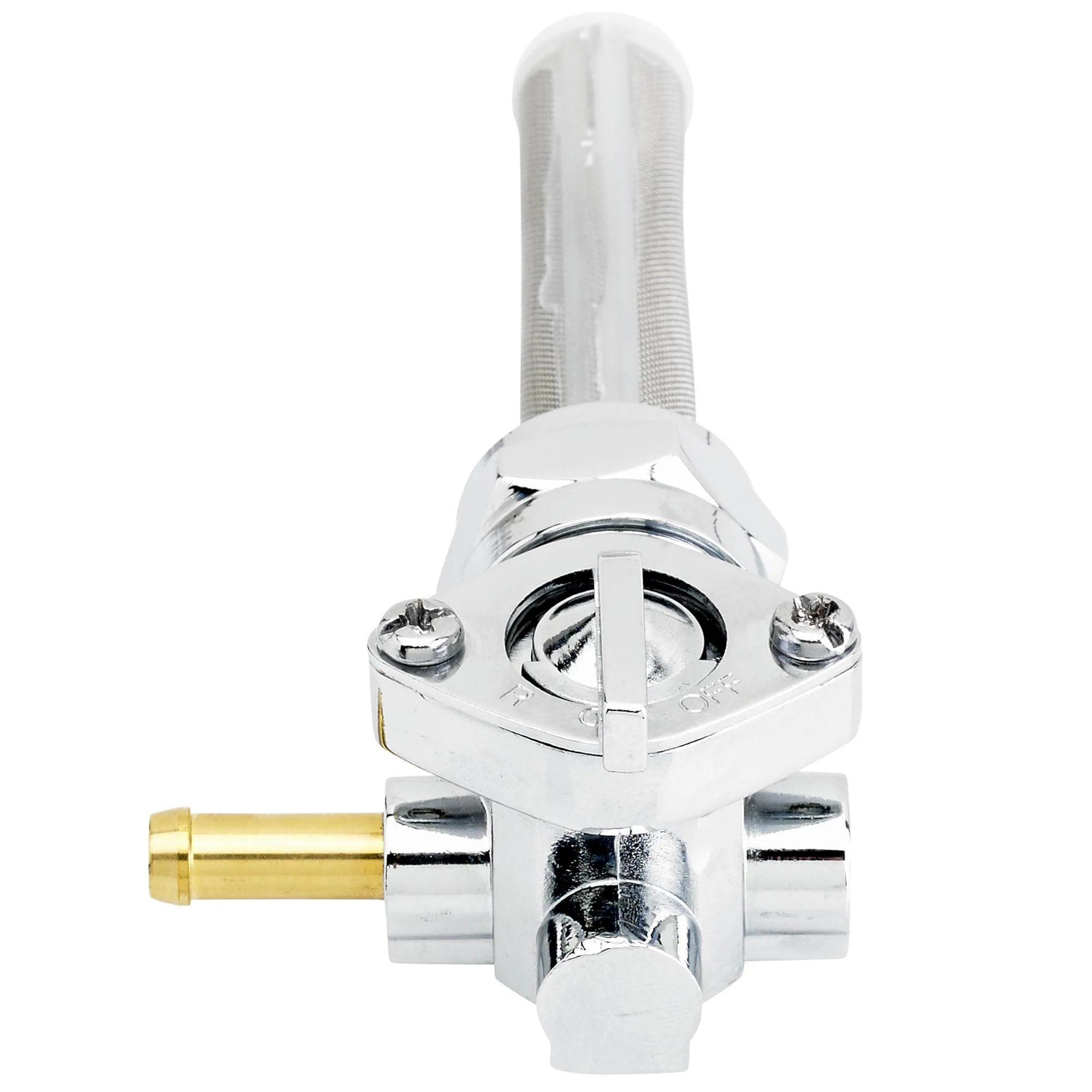22mm Petcock Harley-Davidson Style - Chrome - Left Hand Outlet - Image 2