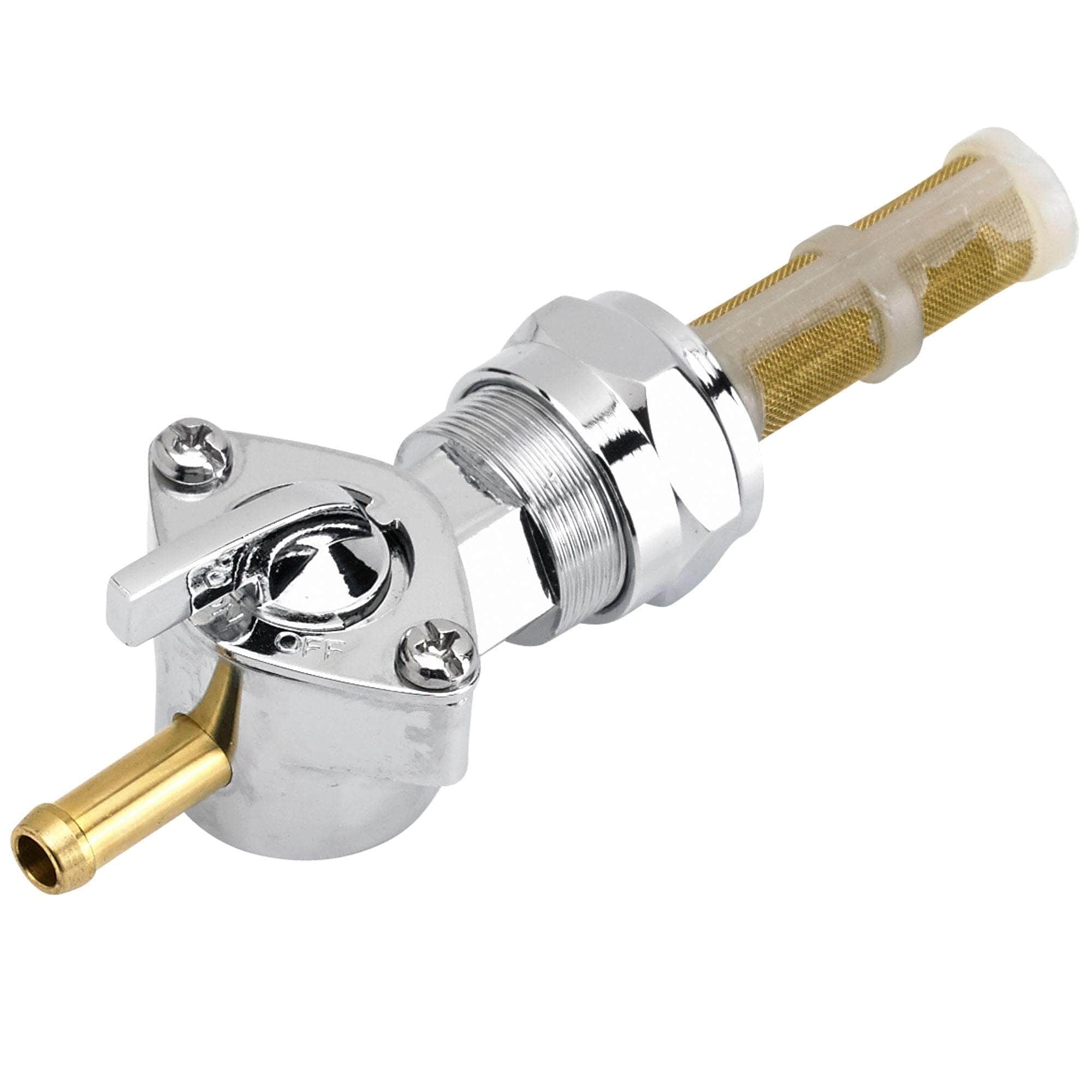 22mm Petcock Harley-Davidson Style - Chrome - Straight Outlet