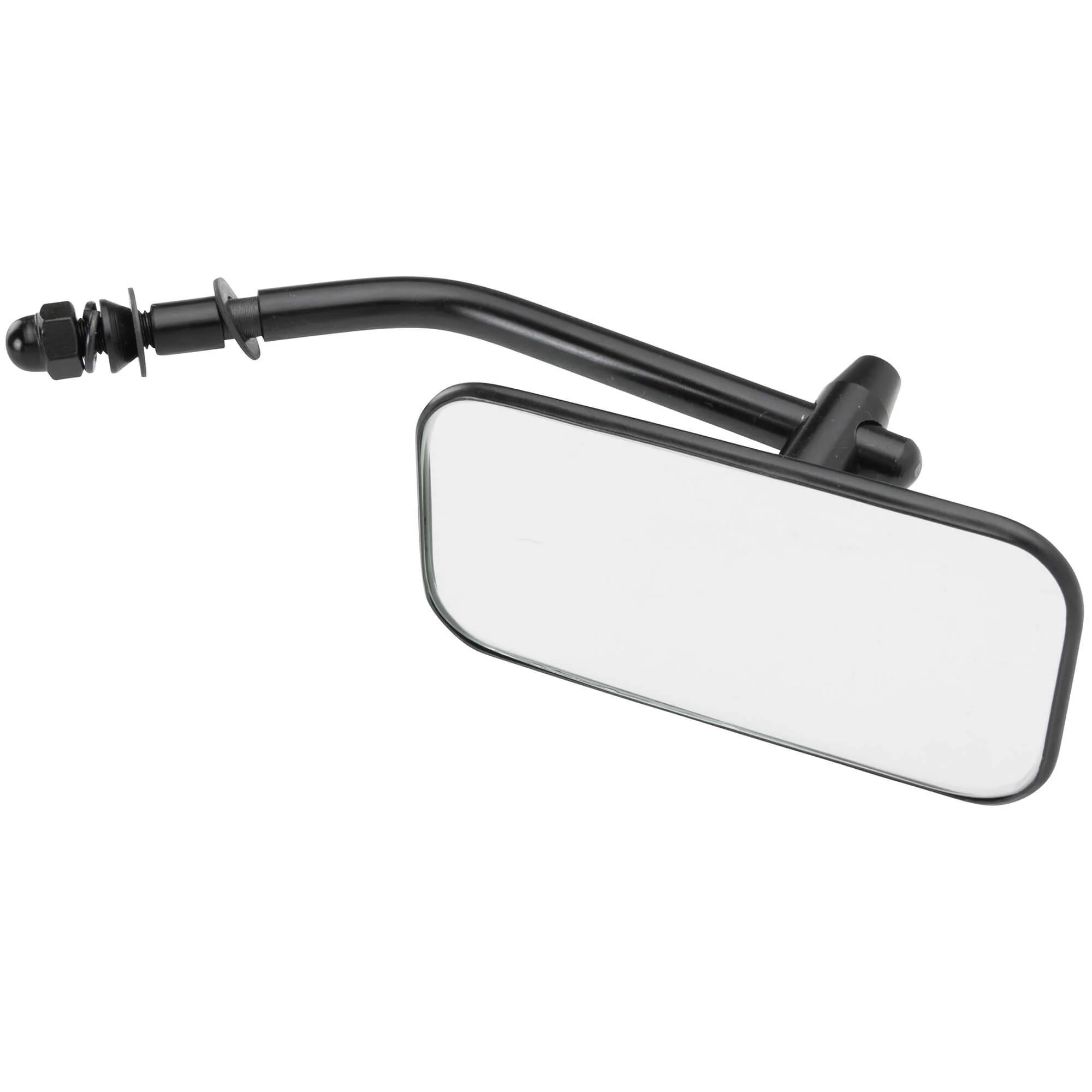 Rectangular Motorcycle Mirror - Perch Mount - Black - Image 2