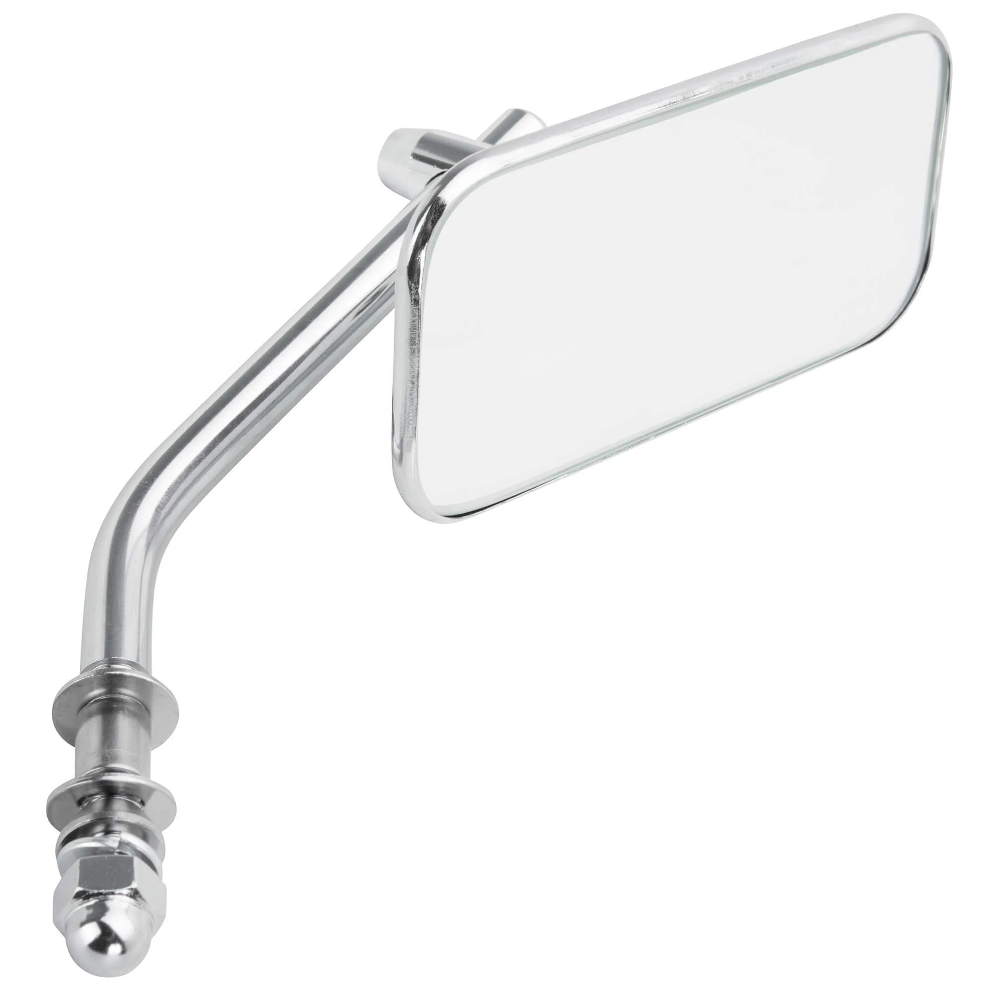 Rectangular Motorcycle Mirror - Perch Mount - Chrome