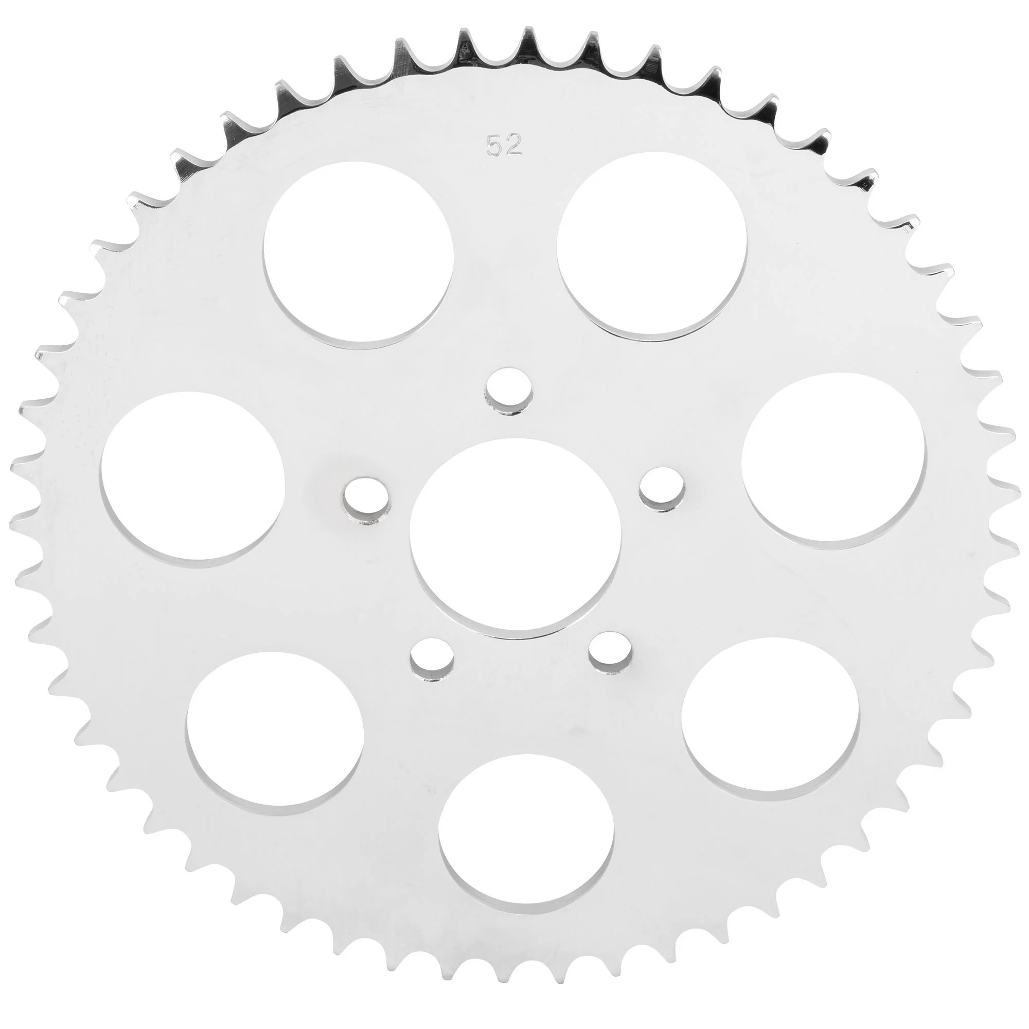Replacement Chain Conversion Sprocket - Chrome - 52 Tooth - Harley-Davidson Sportster 2000-Up Dyna 2006-Up