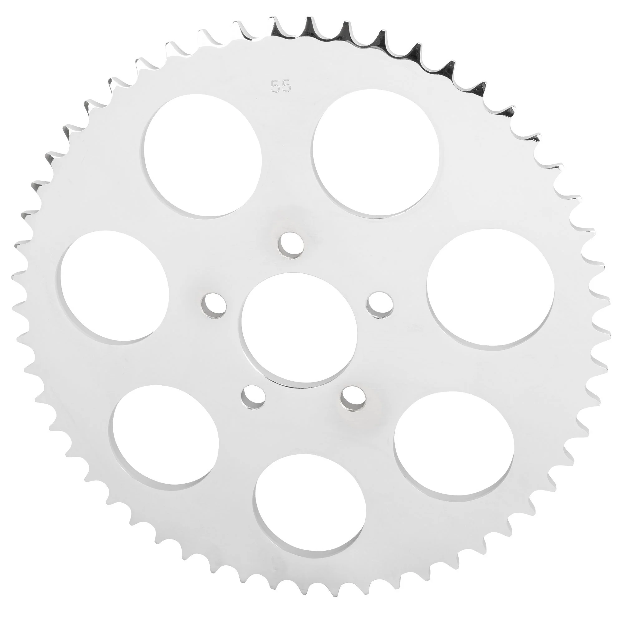 Replacement Chain Conversion Sprocket - Chrome - 55 Tooth - Harley-Davidson Sportster 2000-Up Dyna 2006-Up - Image 2