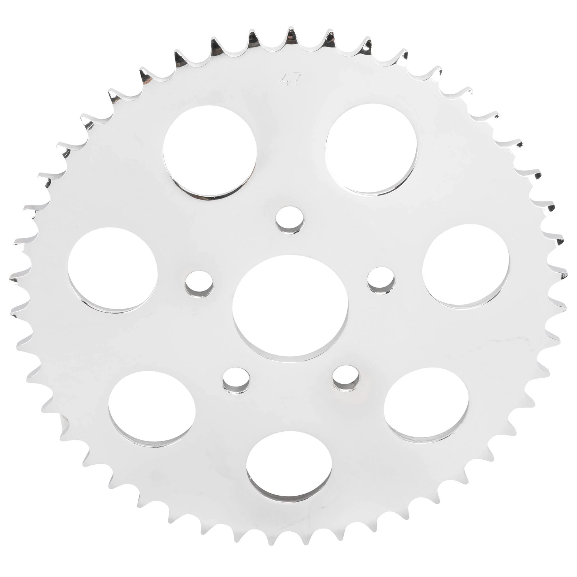 Replacement Dished Sprocket - Chrome - 47 Tooth - 1973-1985 Harley-Davidson Big Twin 1979-81 XL - Image 2