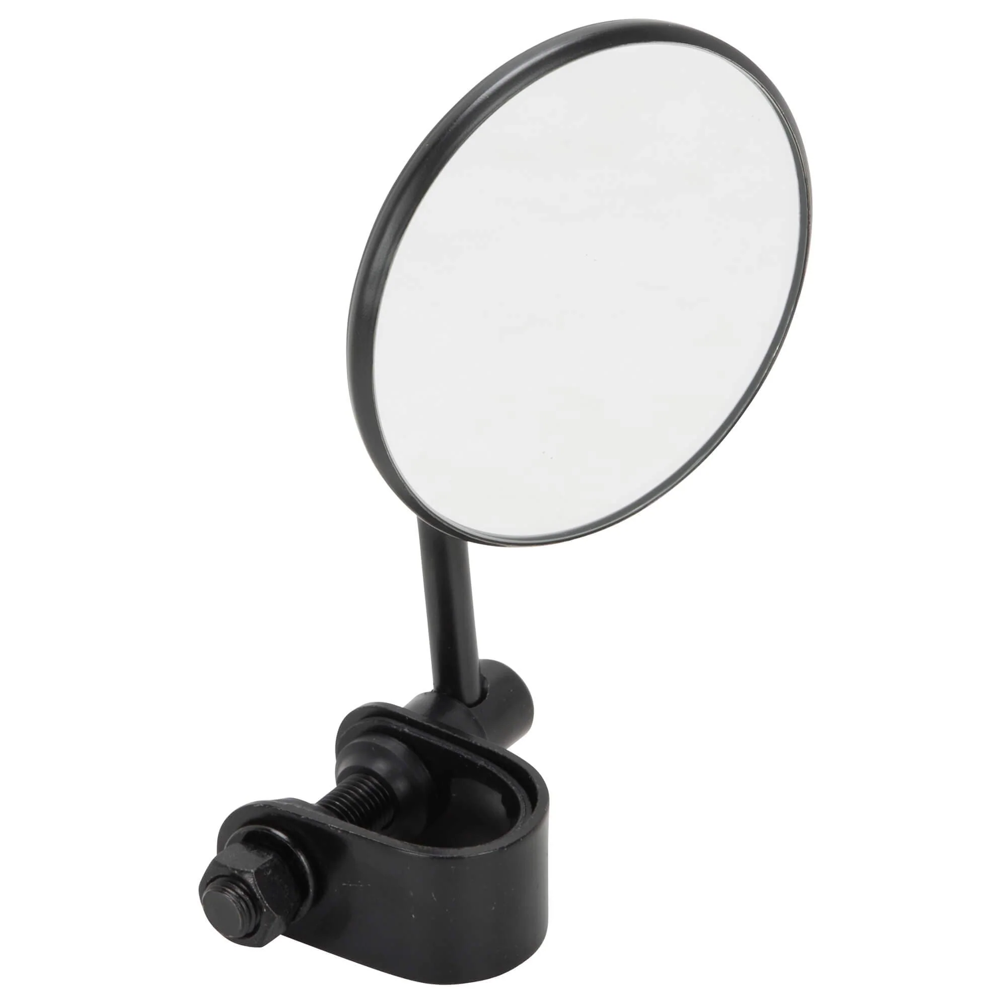 Round Motorcycle Mirror - Clamp On - Black