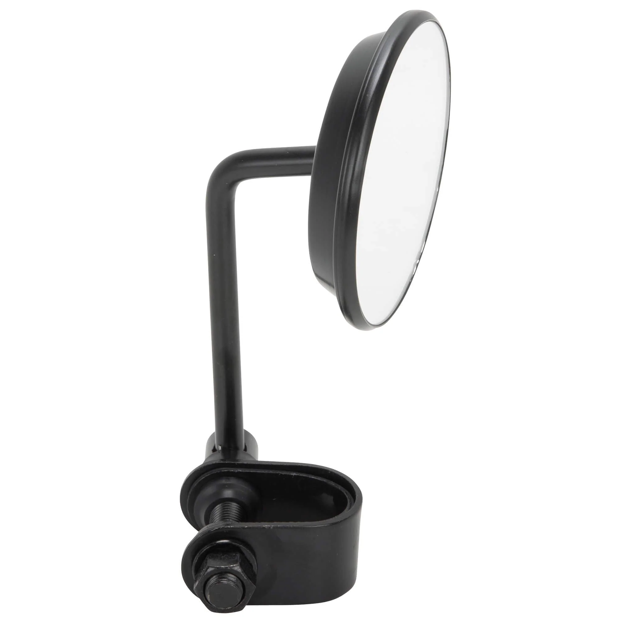 Round Motorcycle Mirror - Clamp On - Black - Image 2
