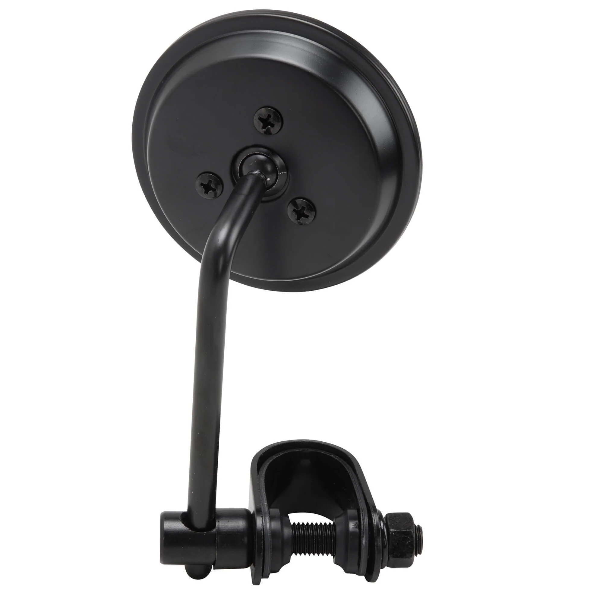 Round Motorcycle Mirror - Clamp On - Black - Image 3
