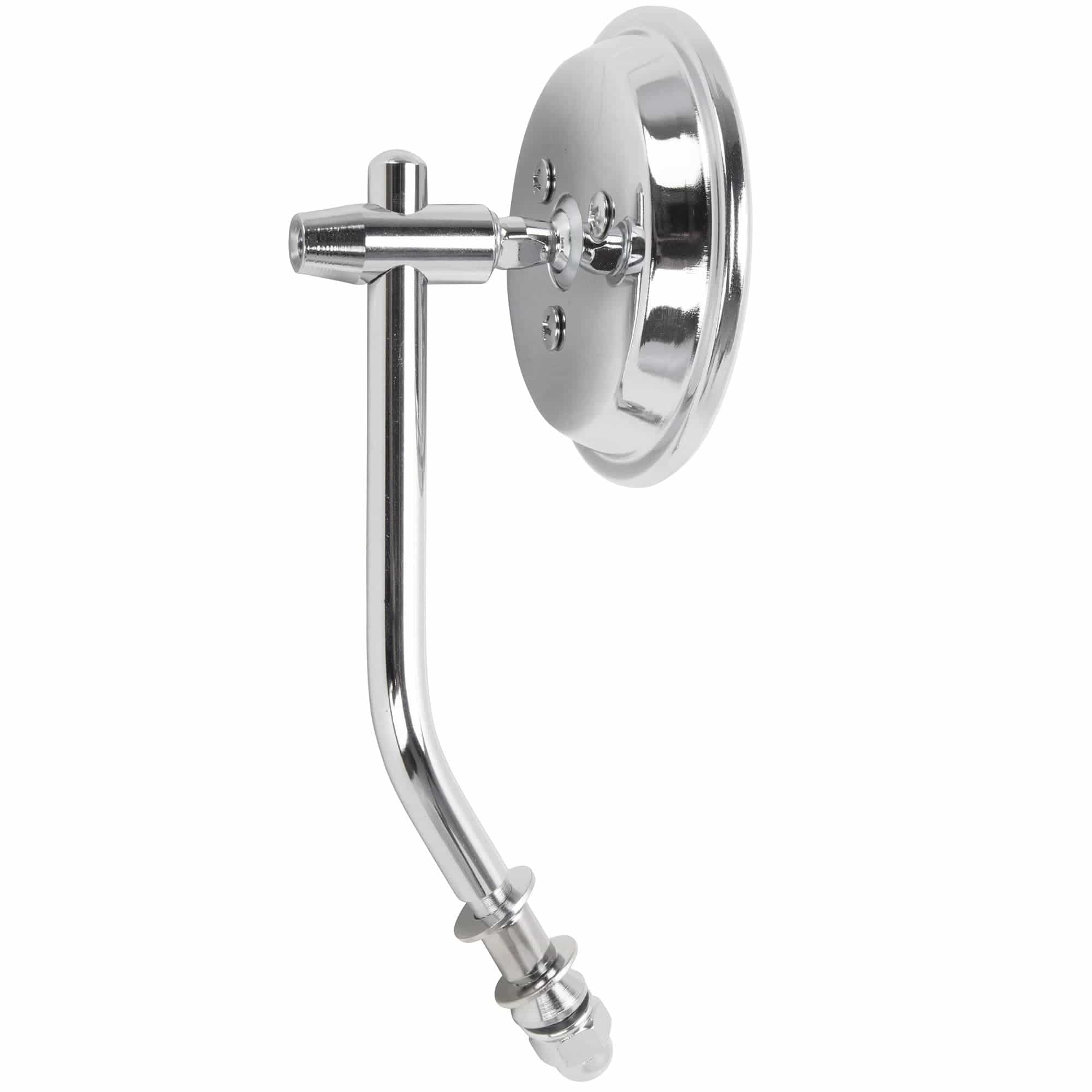 Round Motorcycle Mirror - Perch Mount - Chrome - Image 3