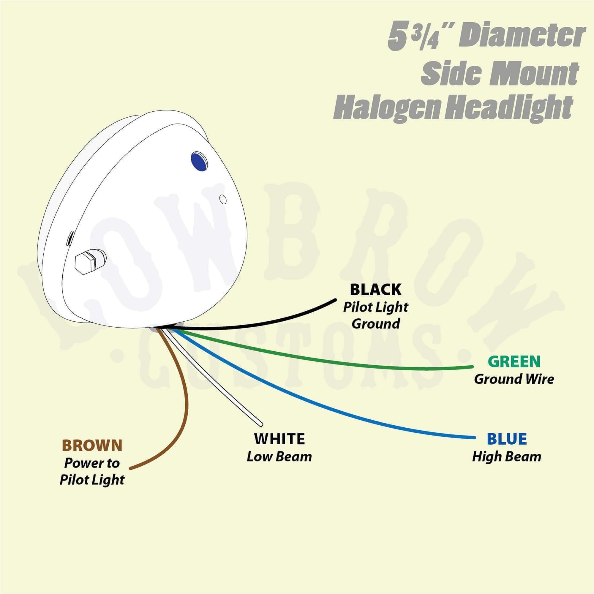 Side-Mount Halogen Headlight - 5.75" Chrome - Image 3