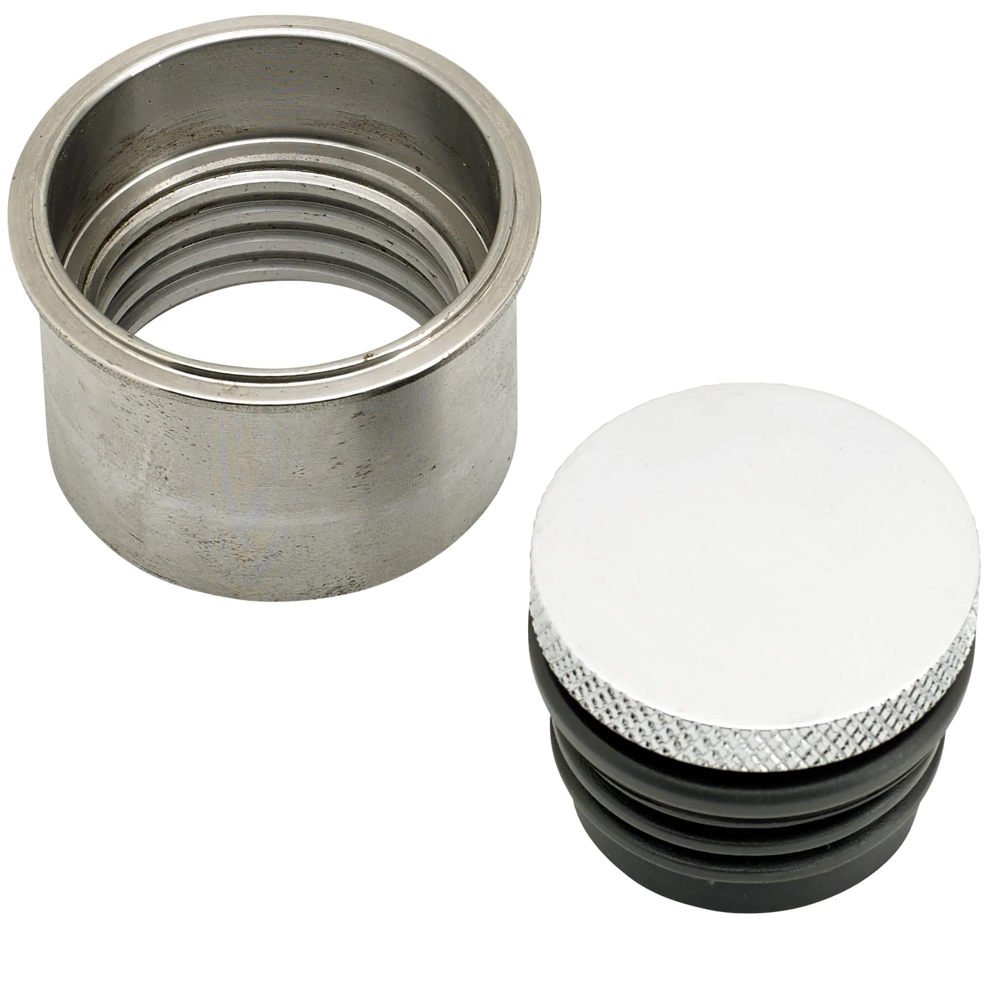 Small Flush Mount Pop-Up Gas Cap & Weld-In Bung - Vented - Chrome - Image 3