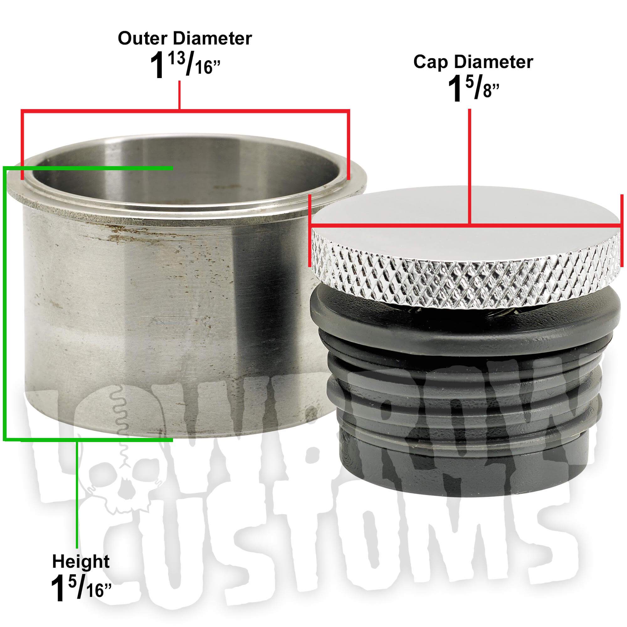 Small Flush Mount Pop-Up Gas Cap & Weld-In Bung - Vented - Chrome - Image 5