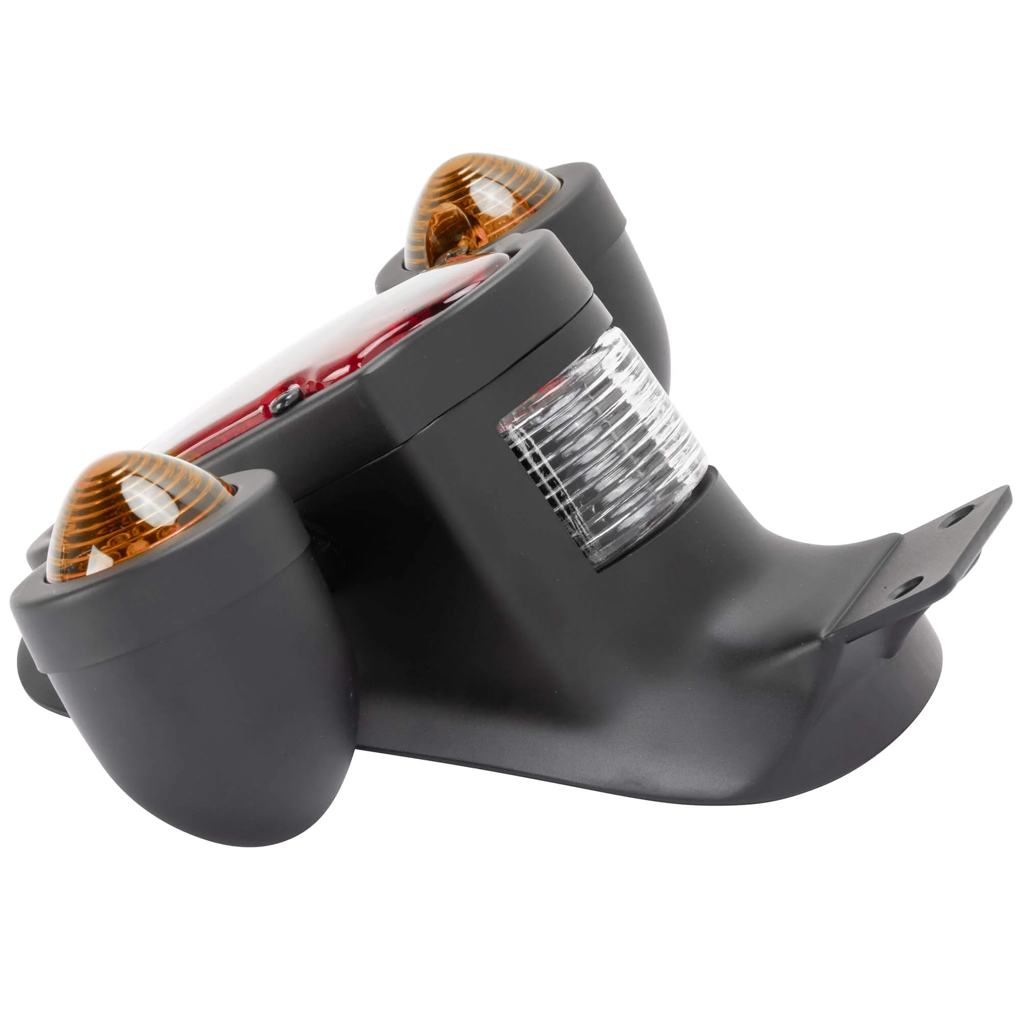 Tombstone LED Taillight w/ Amber Turn Signals - Red Lens - Black - Image 3